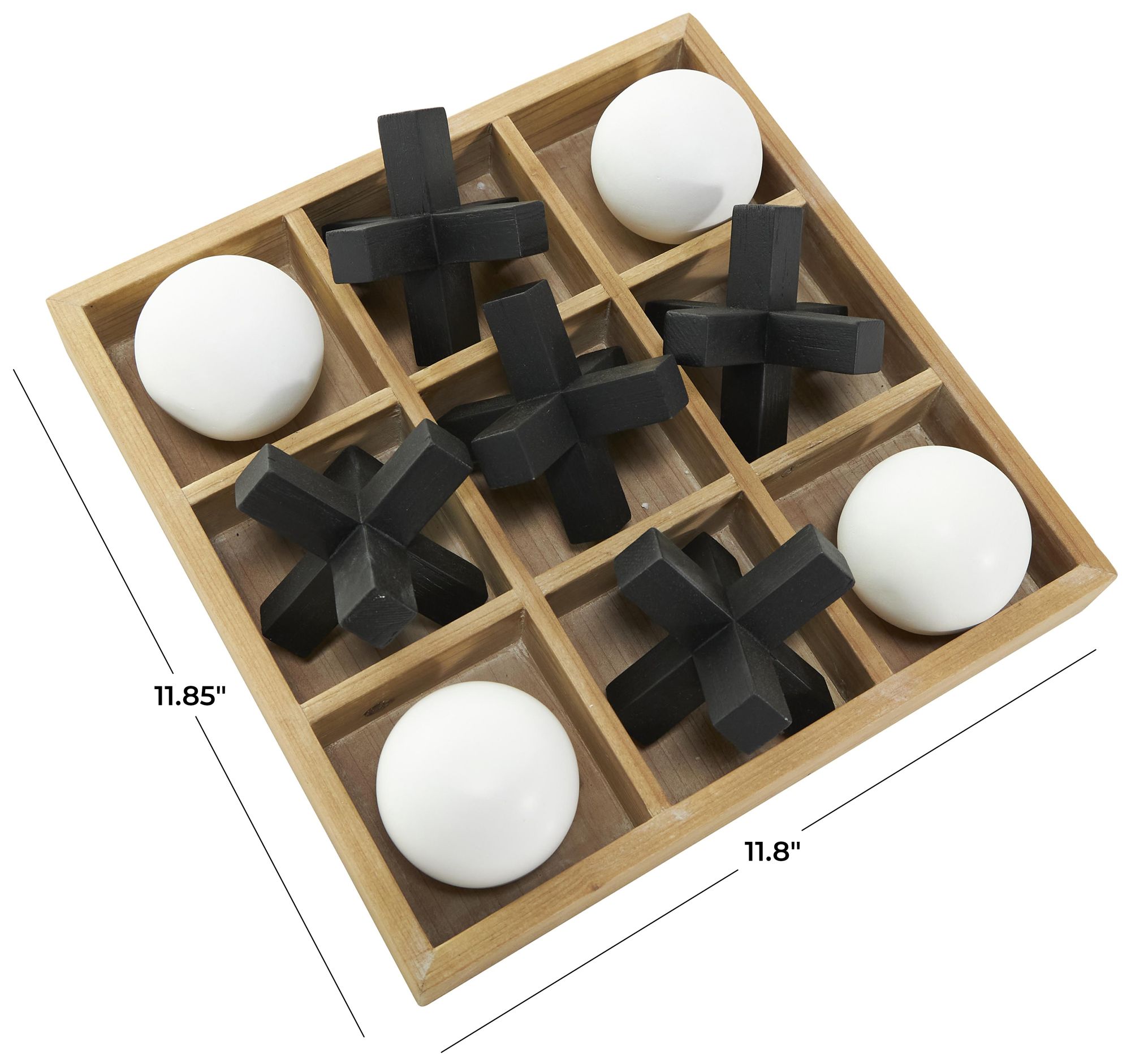 Image 7 Brown Wood Contemporary Game Set, 12" x 12" x 4" more views