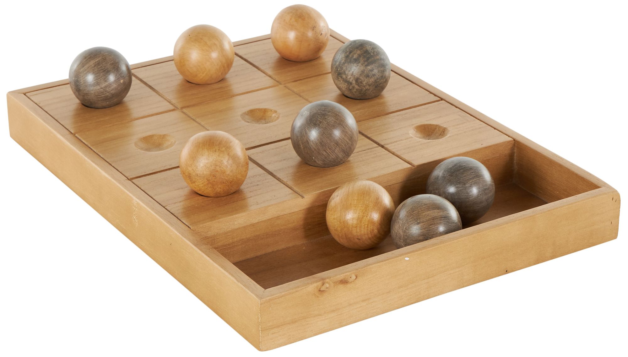 Image 6 Brown Wood Contemporary Game Set, 12" x 16" x 2" more views