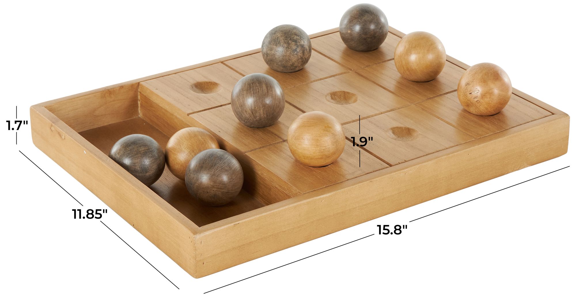 Image 7 Brown Wood Contemporary Game Set, 12" x 16" x 2" more views