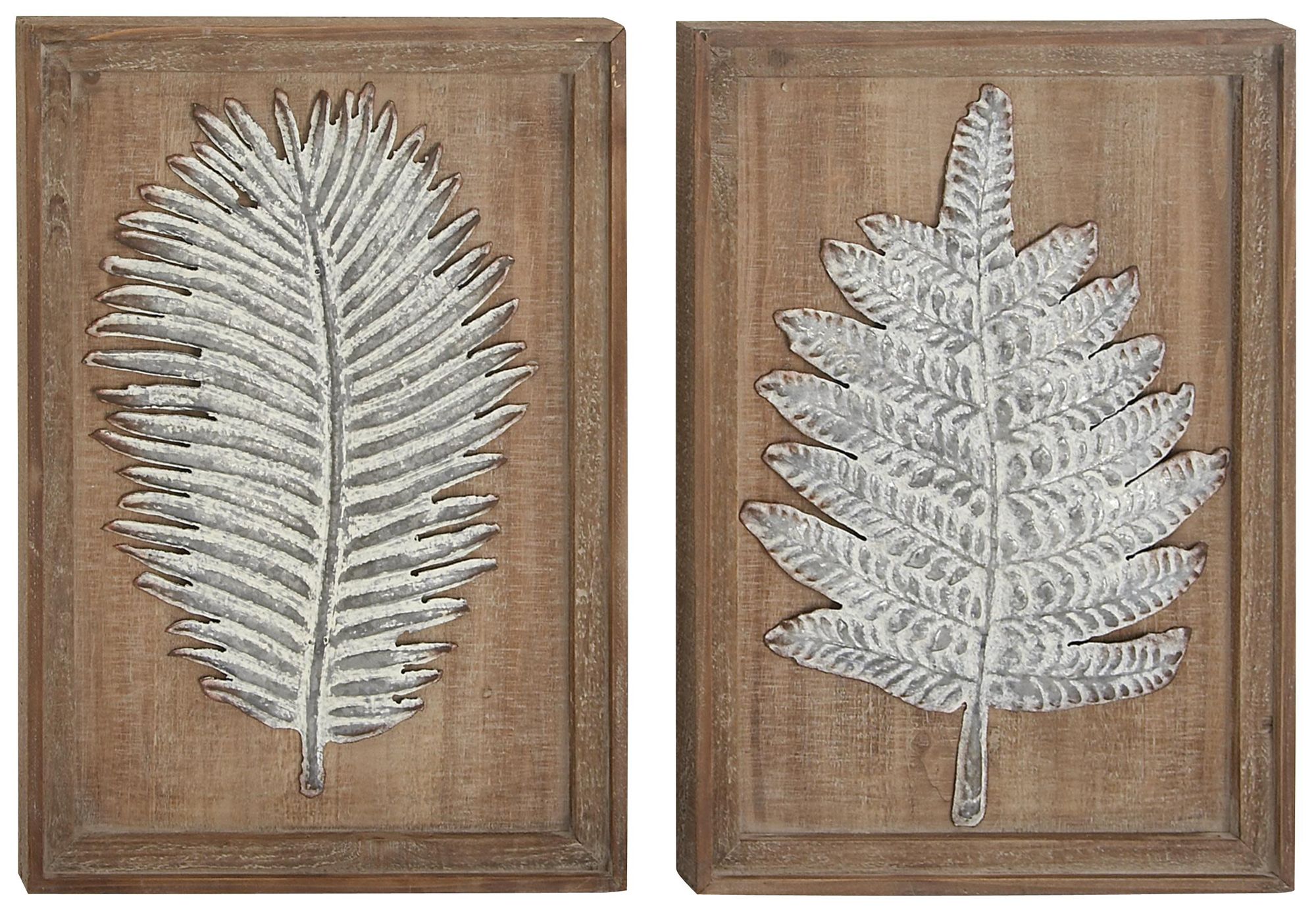 Image 6 Brown Wood Contemporary Wall Decor, S/2 15"W, 20"H more views