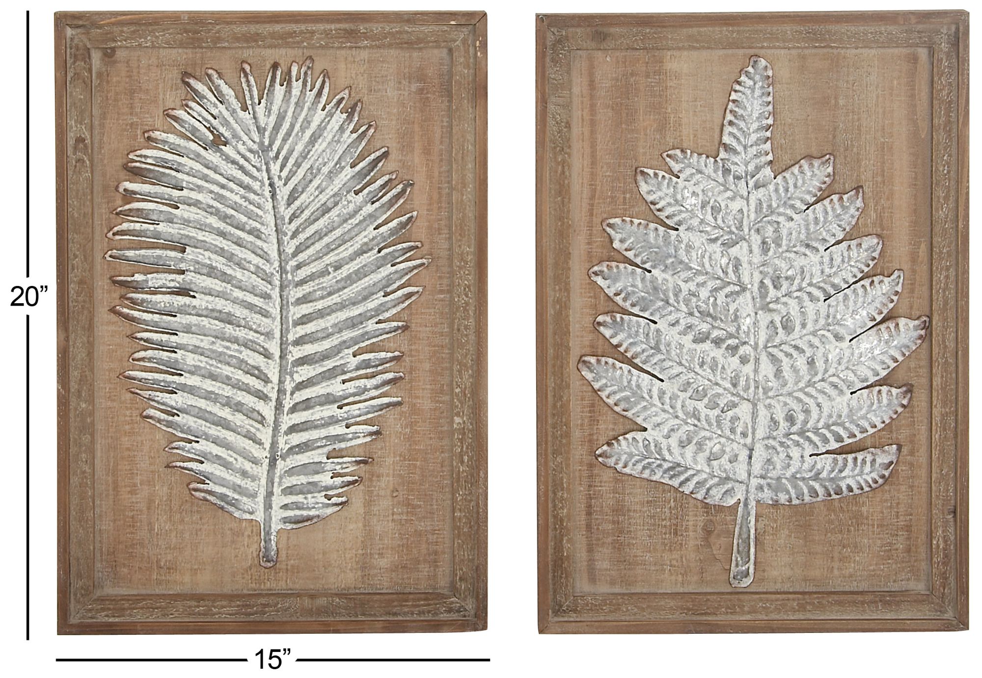 Image 7 Brown Wood Contemporary Wall Decor, S/2 15"W, 20"H more views