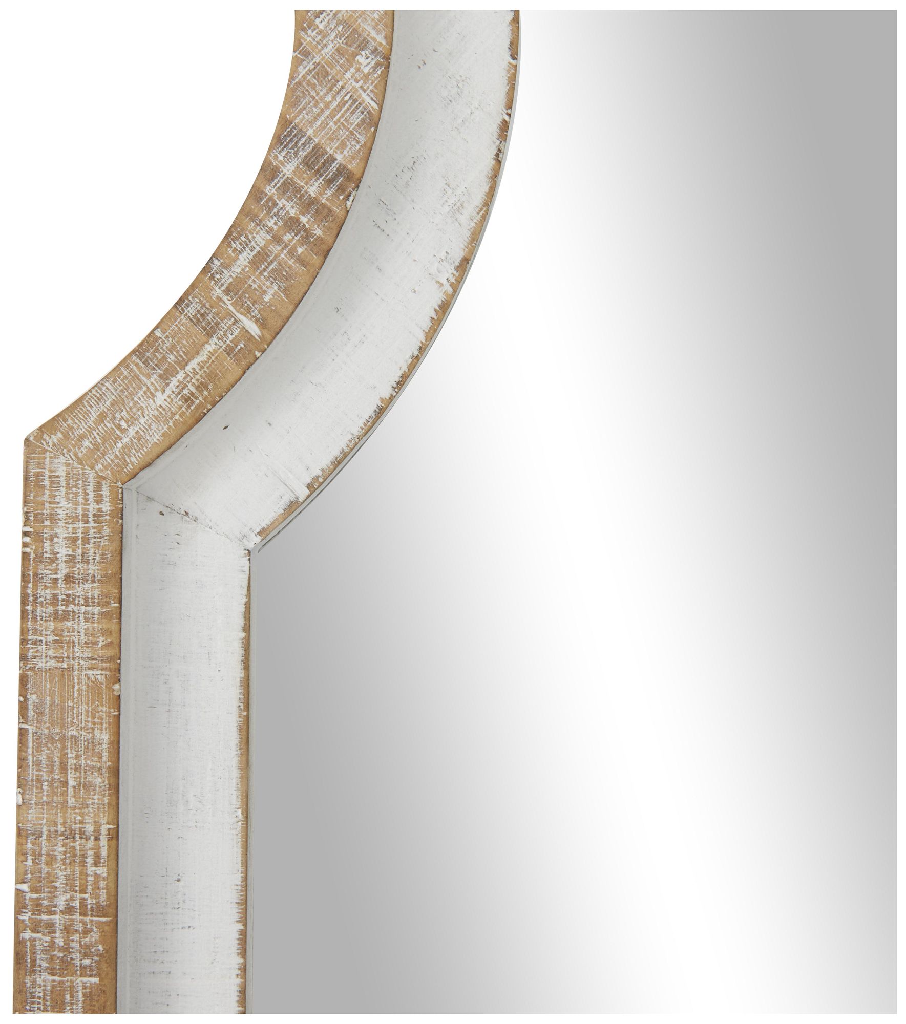 Image 2 Brown Wood Country Cottage Wall Mirror, 26" x 3" x 70" more views