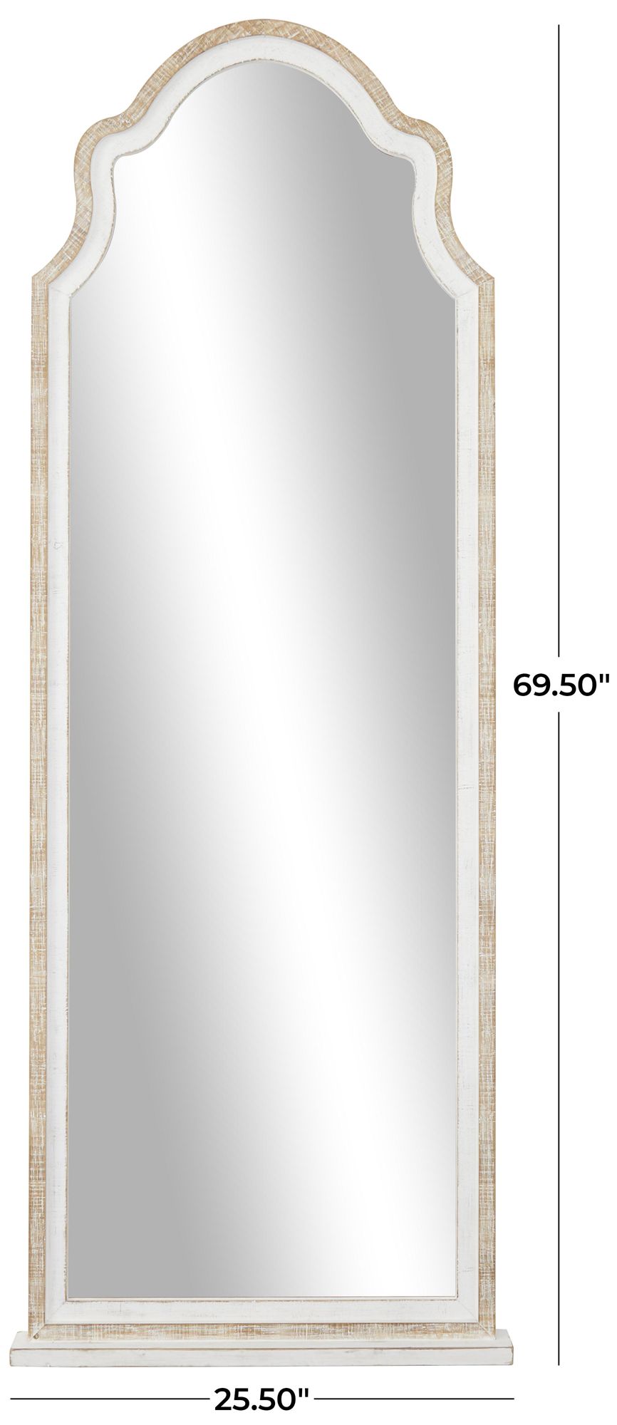 Image 6 Brown Wood Country Cottage Wall Mirror, 26" x 3" x 70" more views