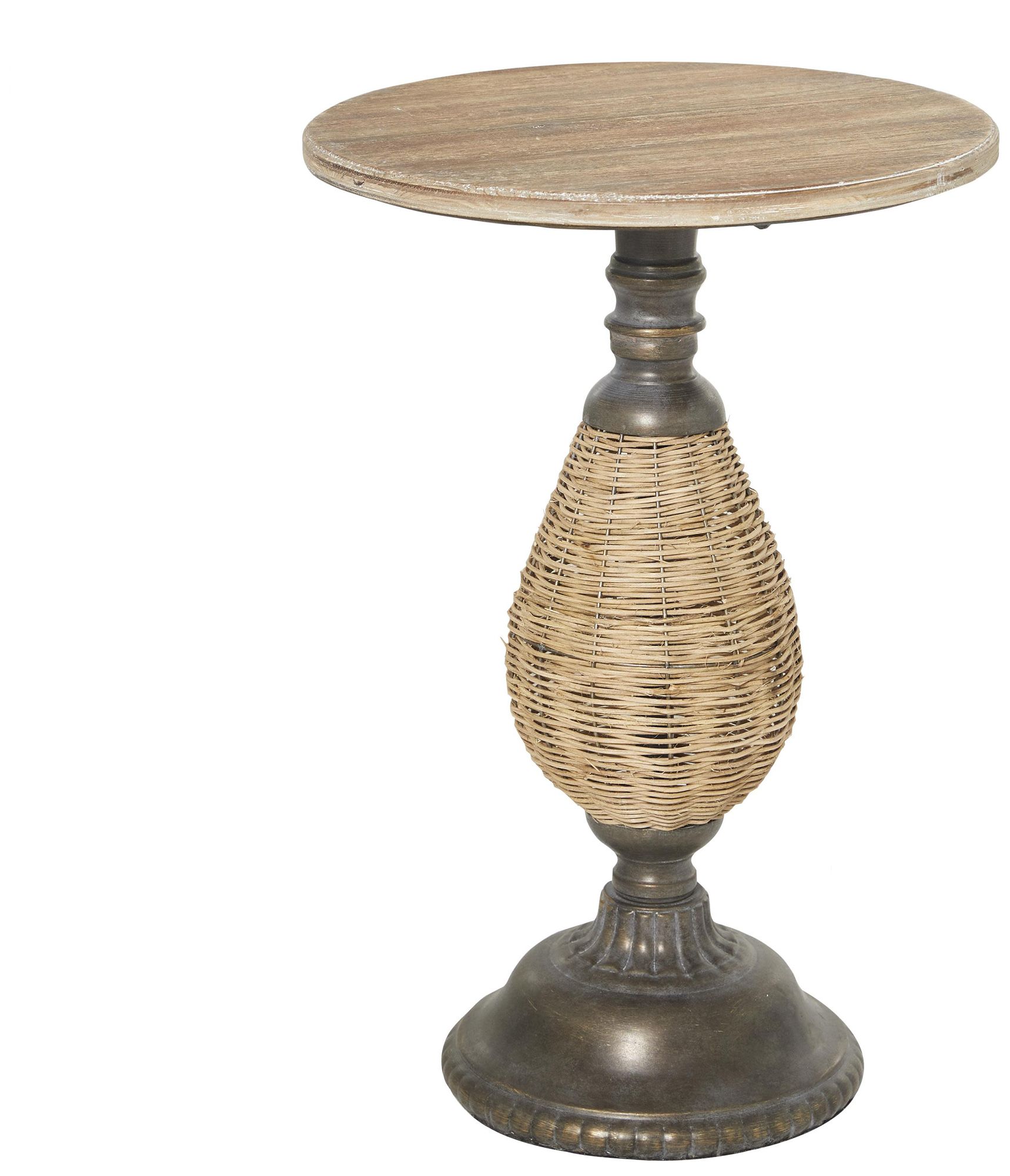 Image 2 Brown Wood Farmhouse Accent Table, 15" x 15" x 22"