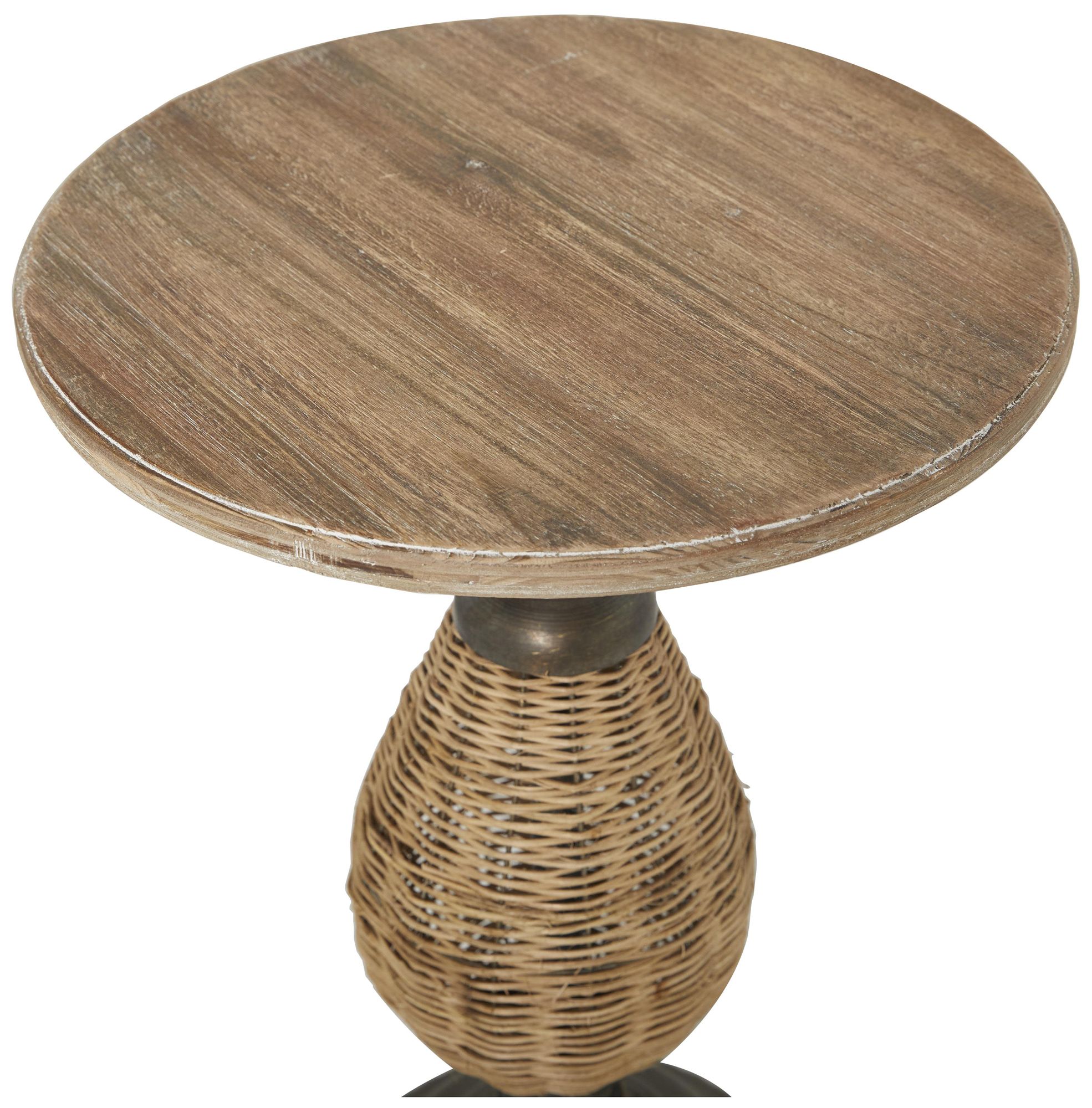 Image 3 Brown Wood Farmhouse Accent Table, 15" x 15" x 22" more views