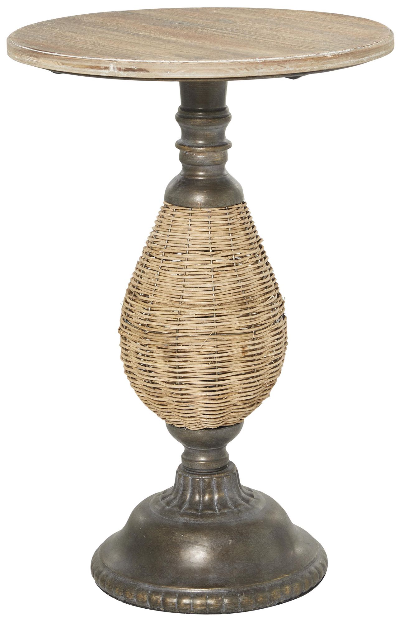 Image 5 Brown Wood Farmhouse Accent Table, 15" x 15" x 22" more views