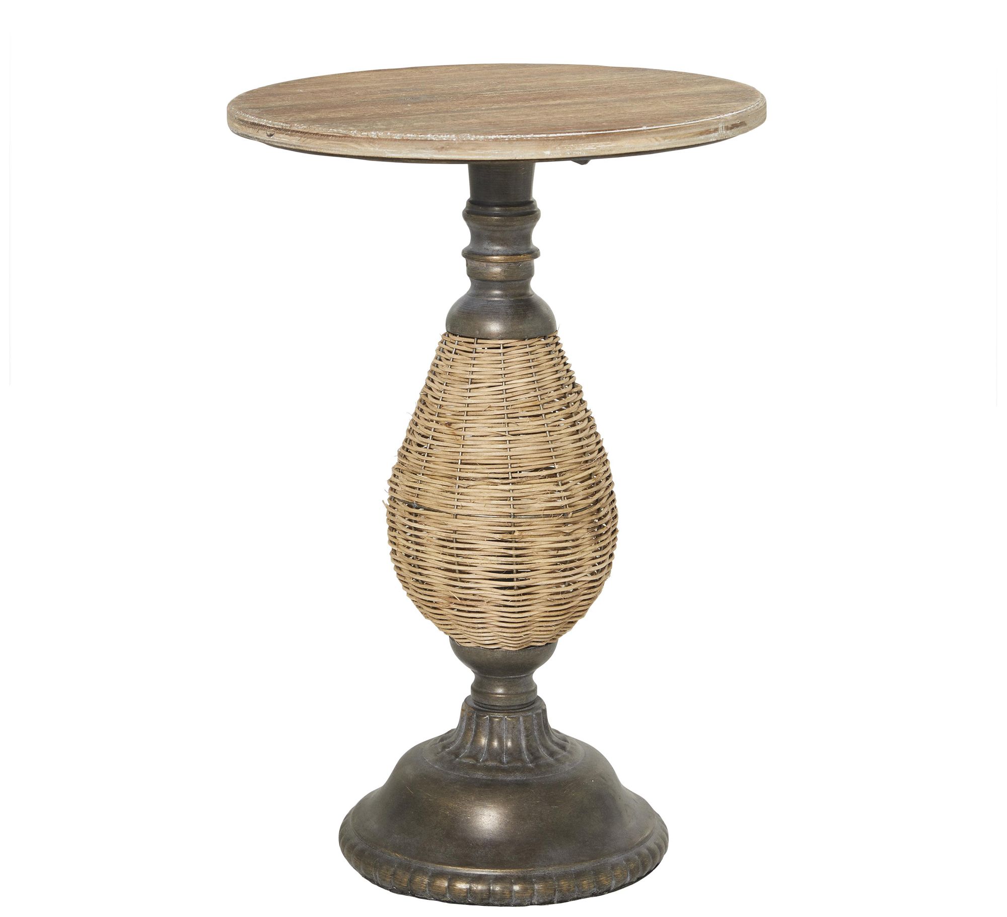 Image 6 Brown Wood Farmhouse Accent Table, 15" x 15" x 22" more views