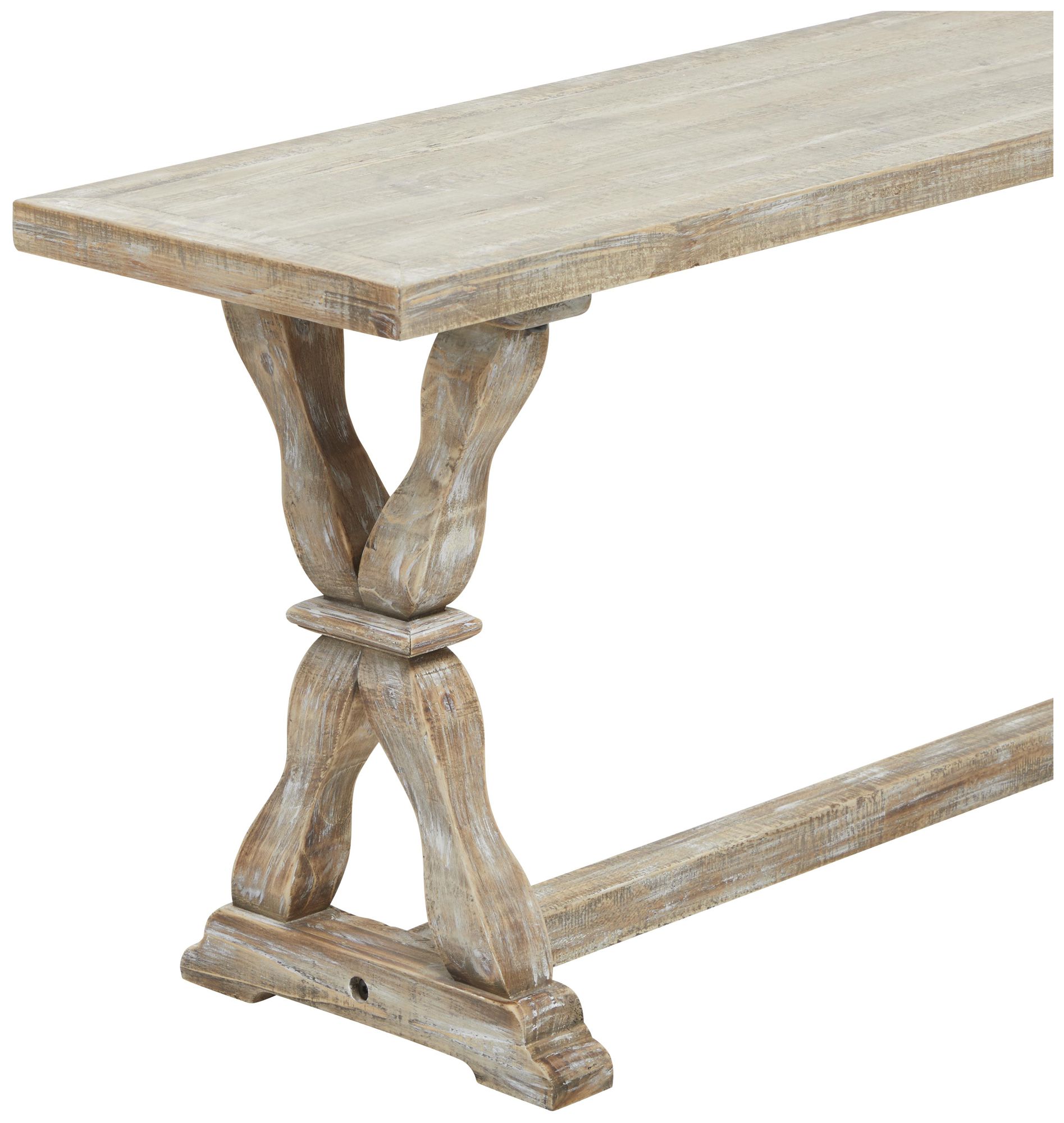 Thumbnail4 of Brown Wood Farmhouse Bench, 47" x 12" x 20" more views