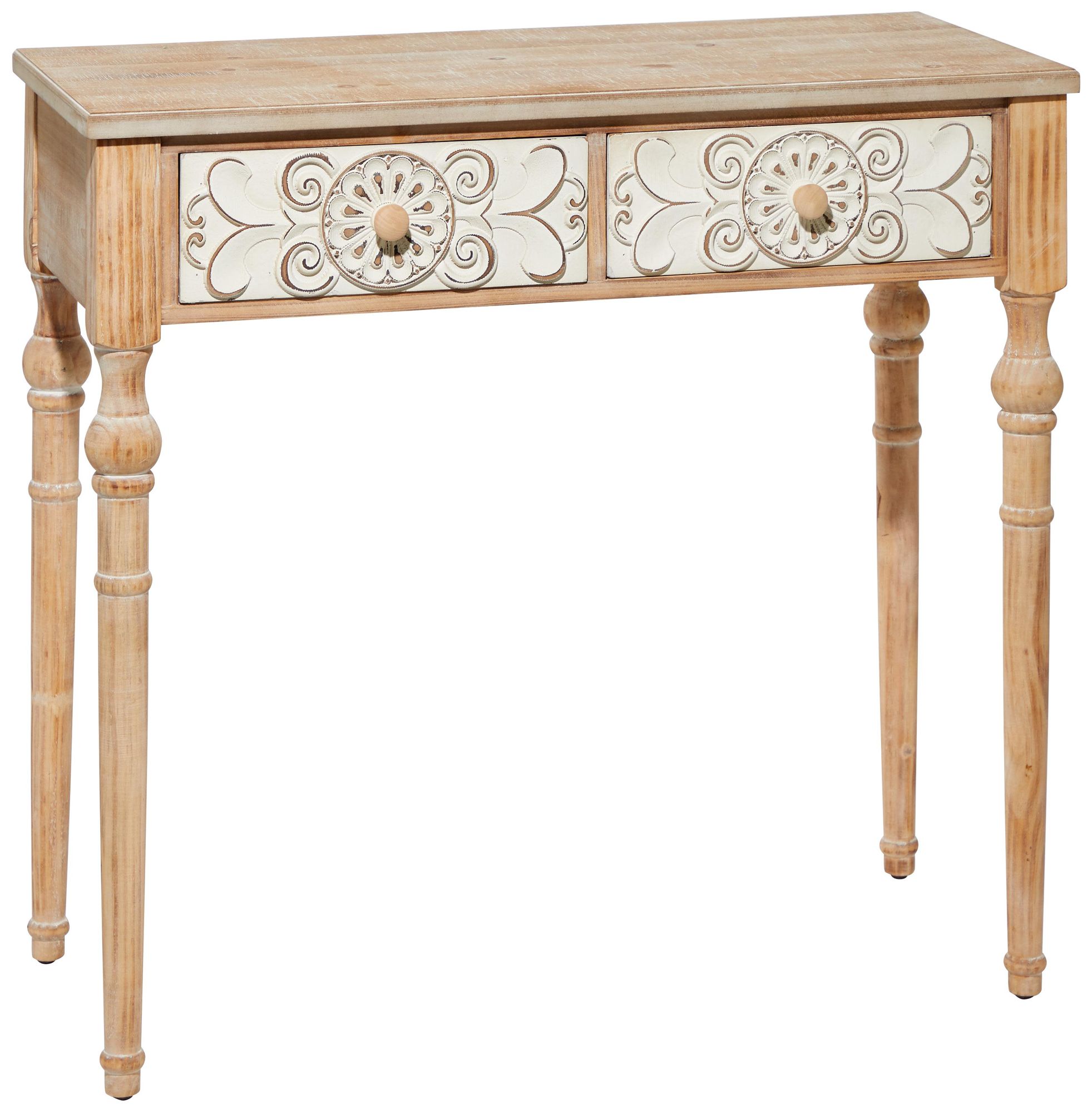 Image 2 Brown Wood Farmhouse Console Table, 36" x 16" x 33"
