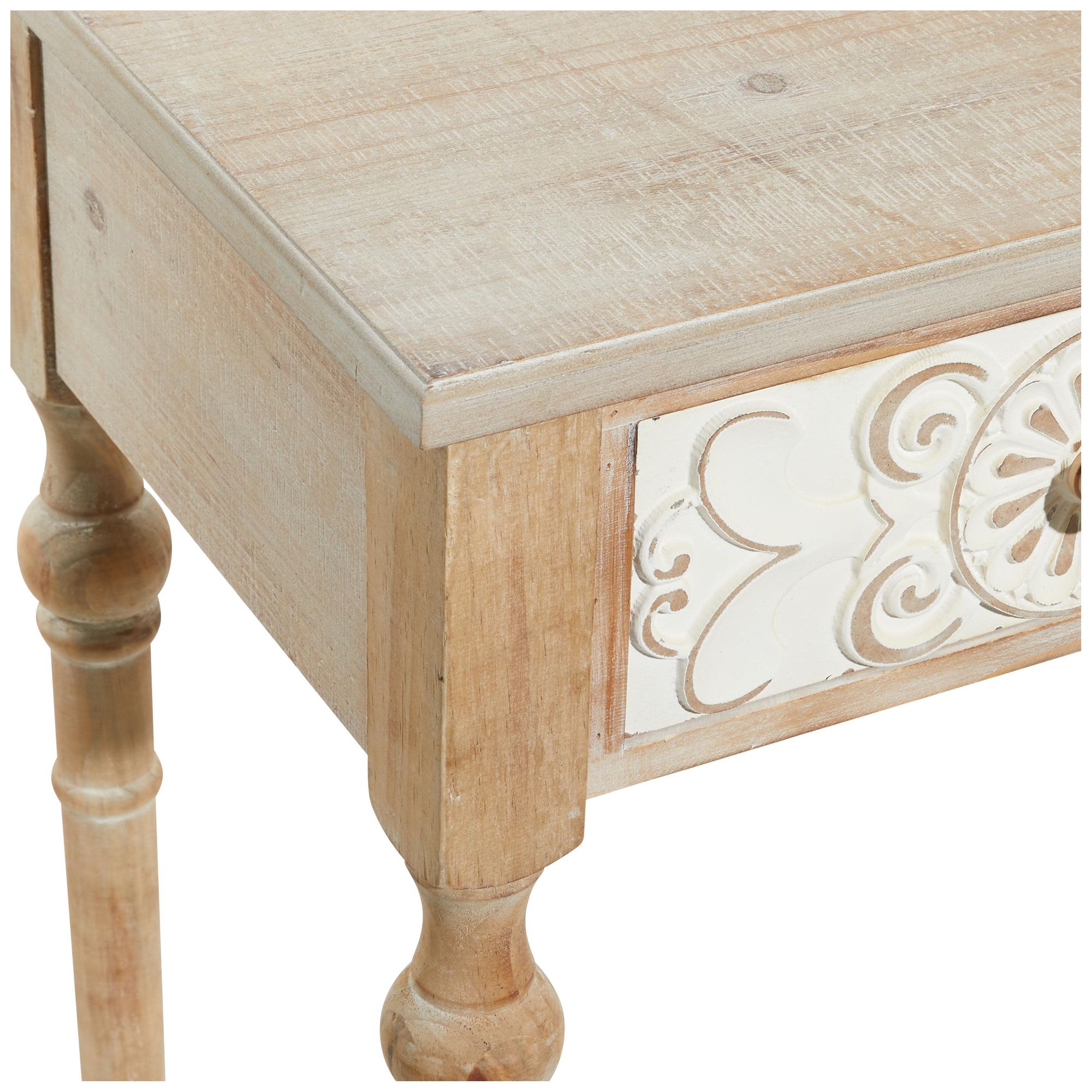 Image 4 Brown Wood Farmhouse Console Table, 36" x 16" x 33" more views