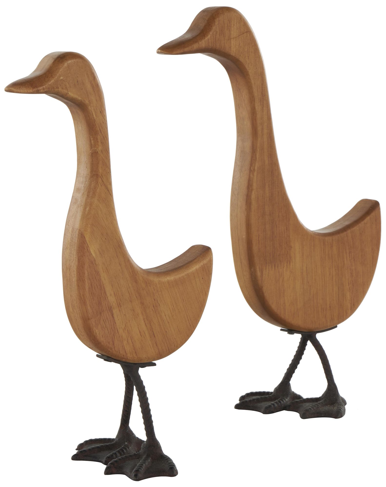 Image 2 Brown Wood Farmhouse Garden Sculpture, S/2 13", 12"H