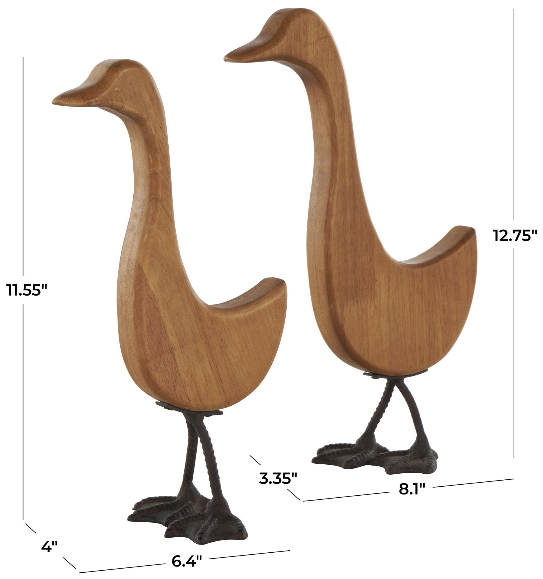 Image 7 Brown Wood Farmhouse Garden Sculpture, S/2 13", 12"H more views