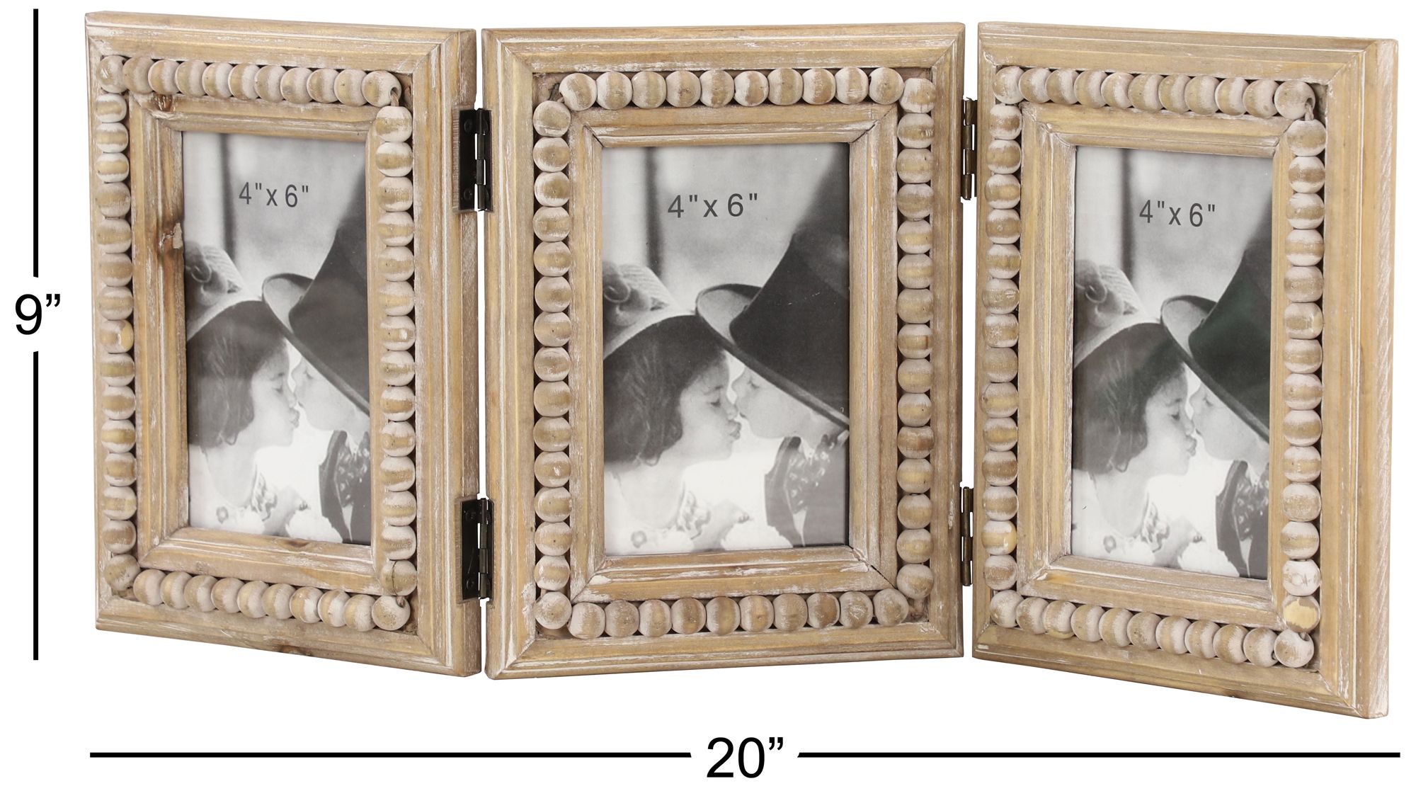 Image 6 Brown Wood Farmhouse Photo Frame, 20" x 1" x 9" more views