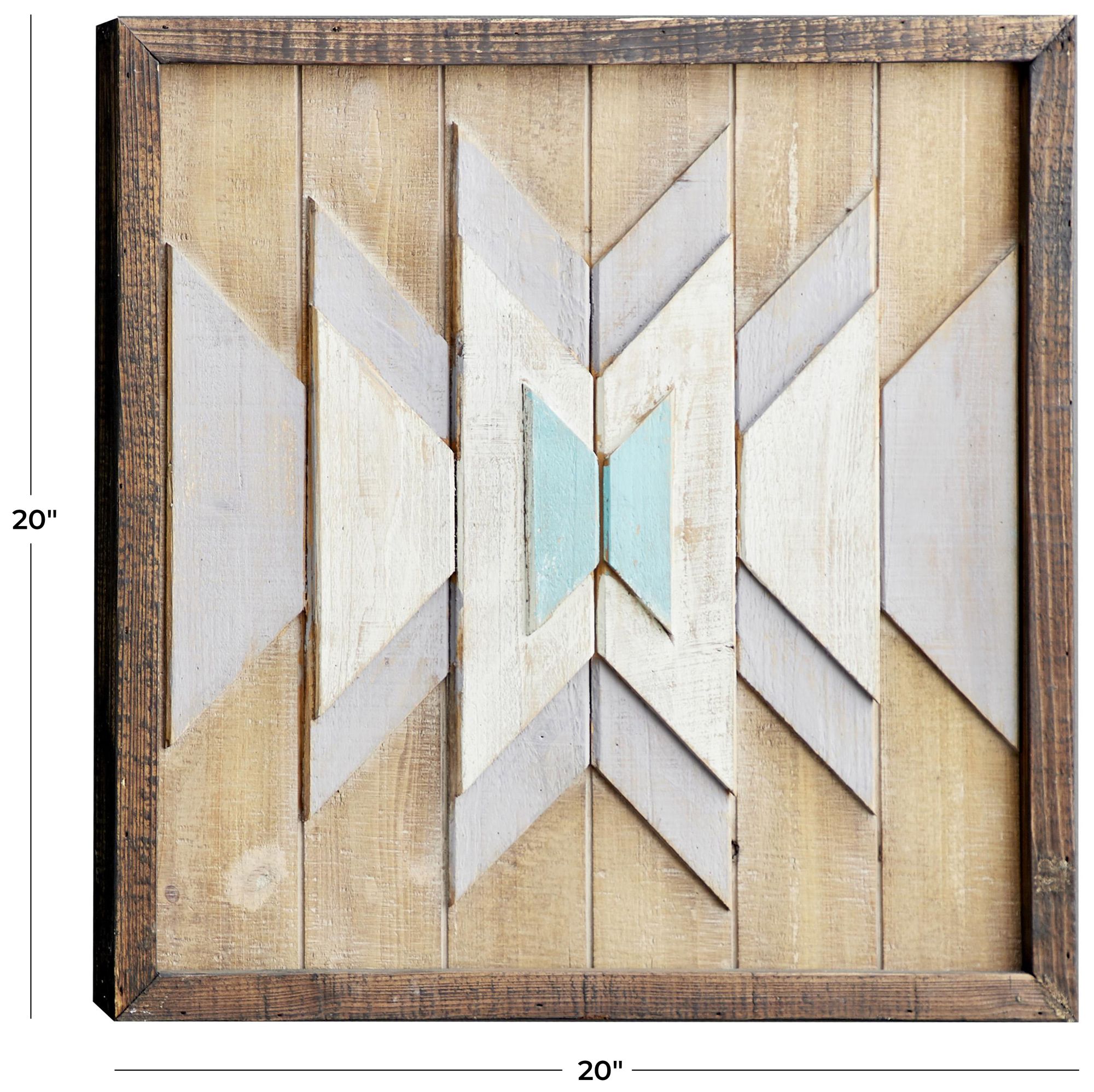 Image 7 Brown Wood Farmhouse Wall Decor, 20" x 2" x 20" more views