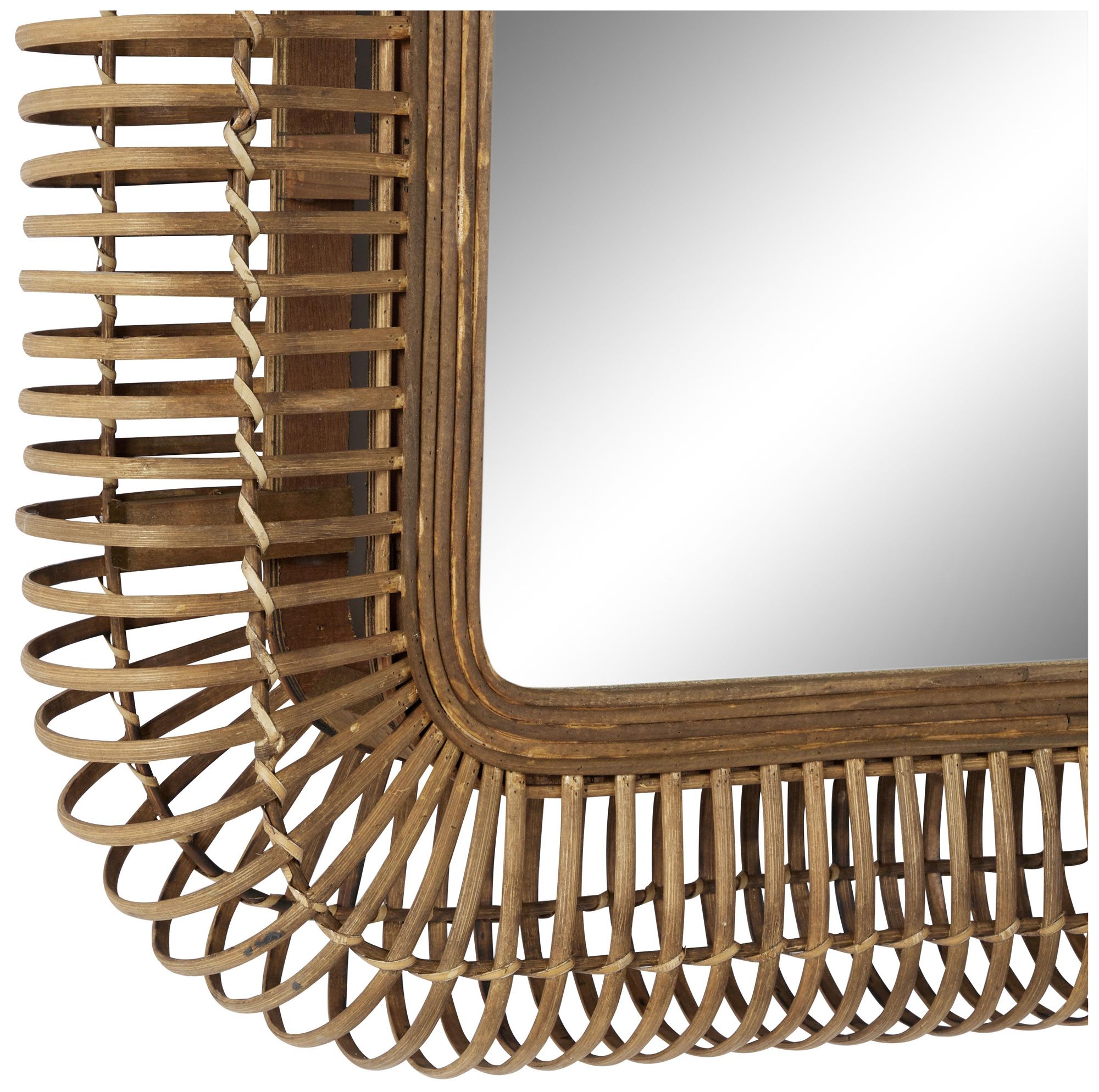 Image 3 Brown Wood Farmhouse Wall Mirror, 28" x 4" x 39" more views