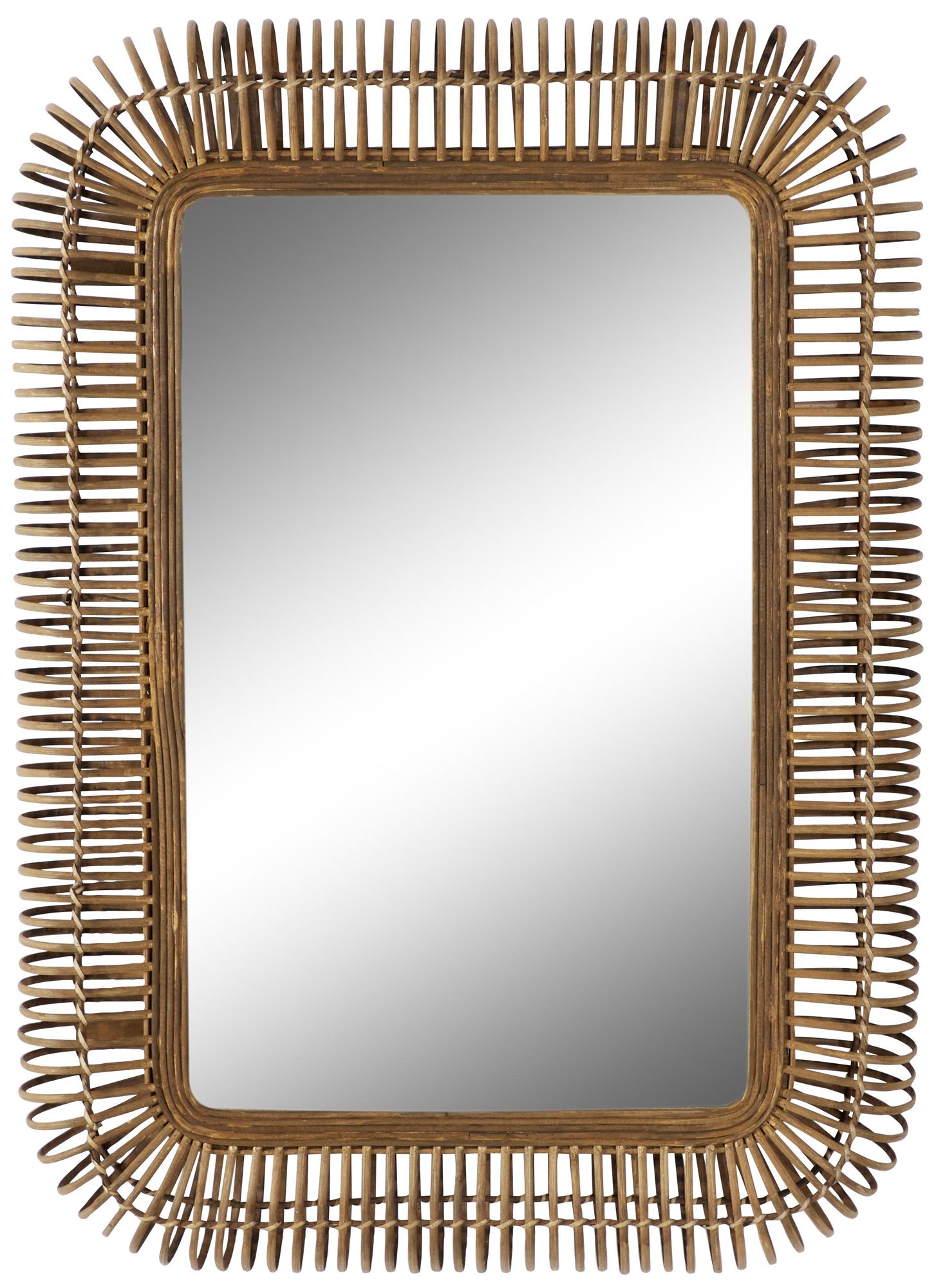 Image 6 Brown Wood Farmhouse Wall Mirror, 28" x 4" x 39" more views