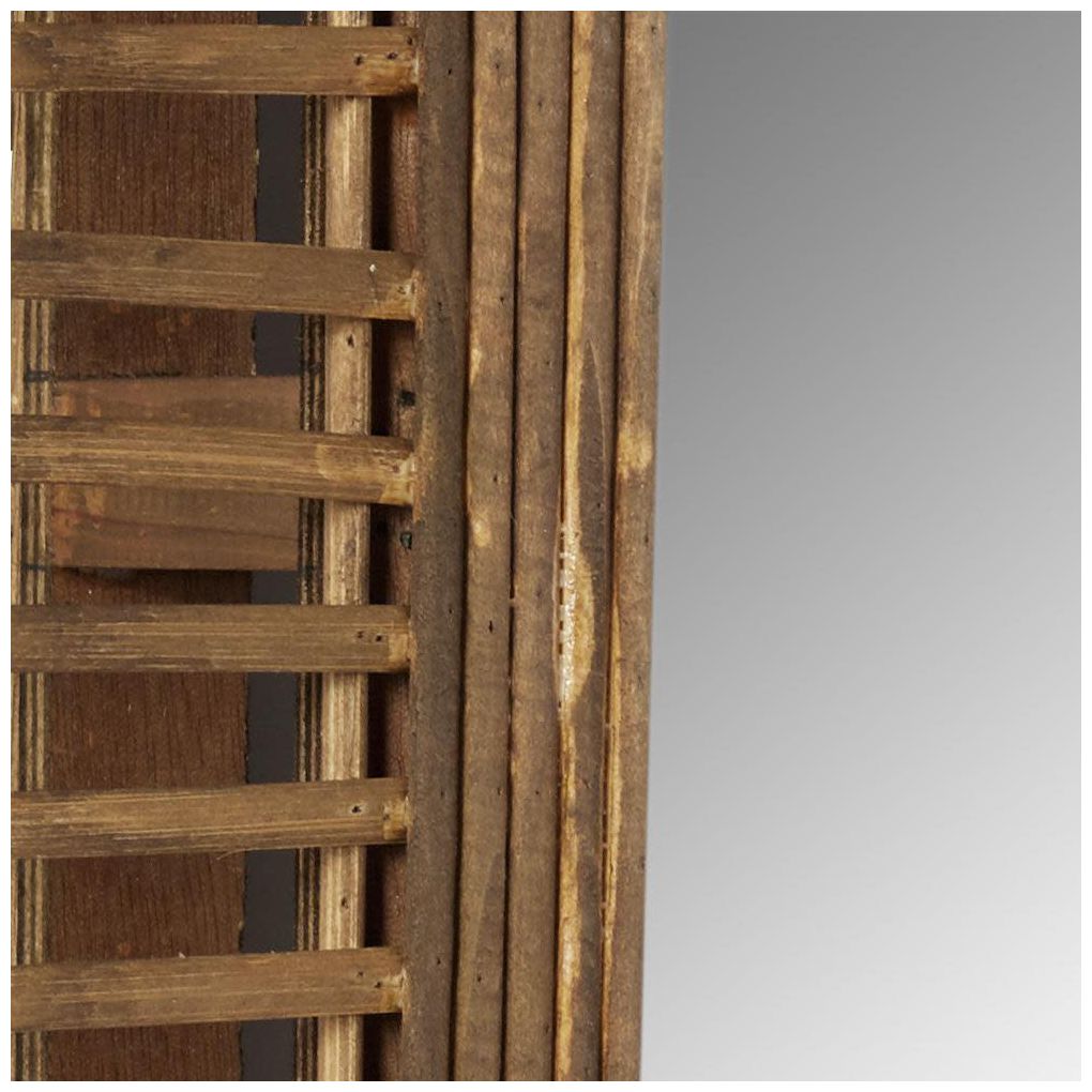 Brown Wood Farmhouse Wall Mirror, 28" x 4" x 39"