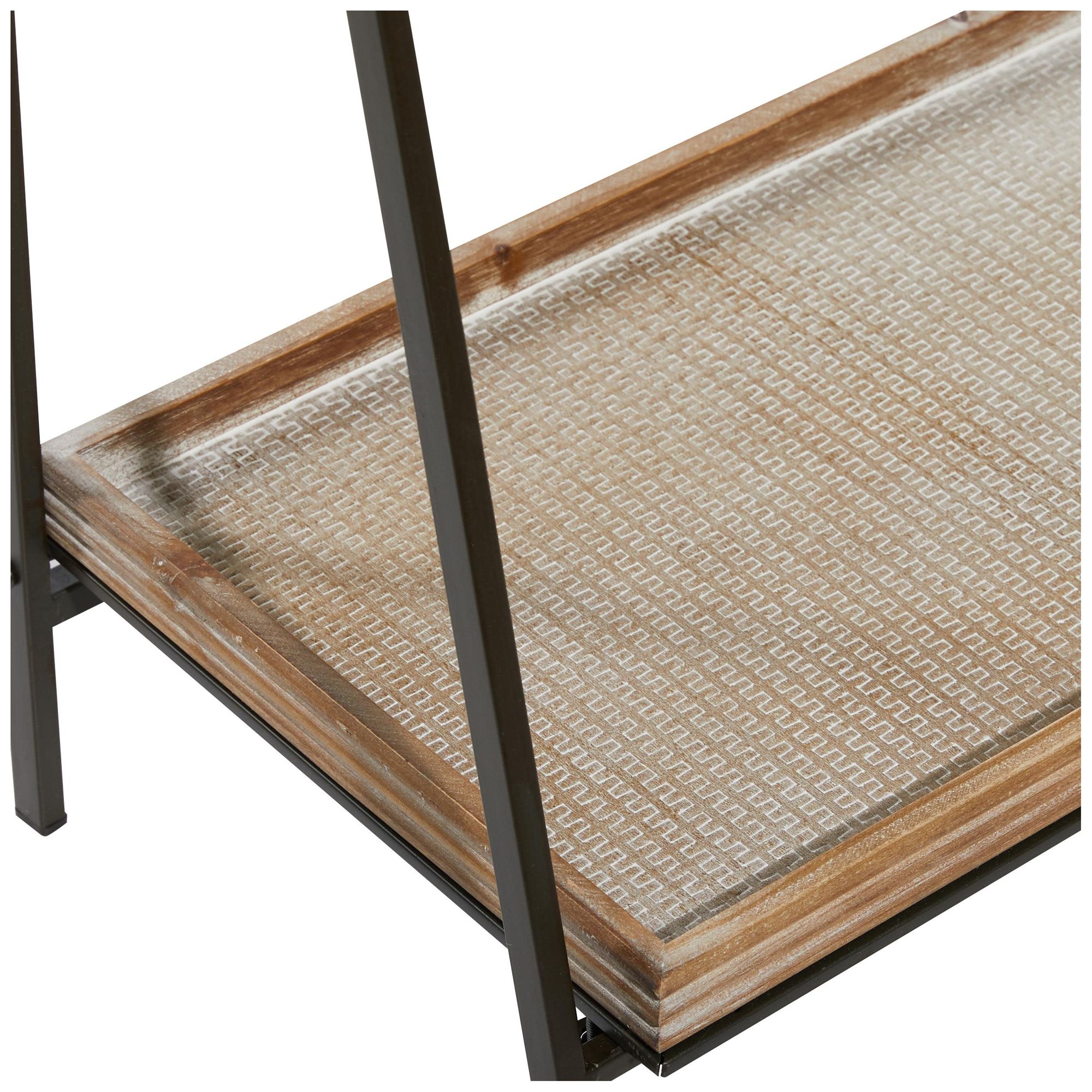 Image 4 Brown Wood Industrial Shelving Unit, 21" x 12" x 47" more views