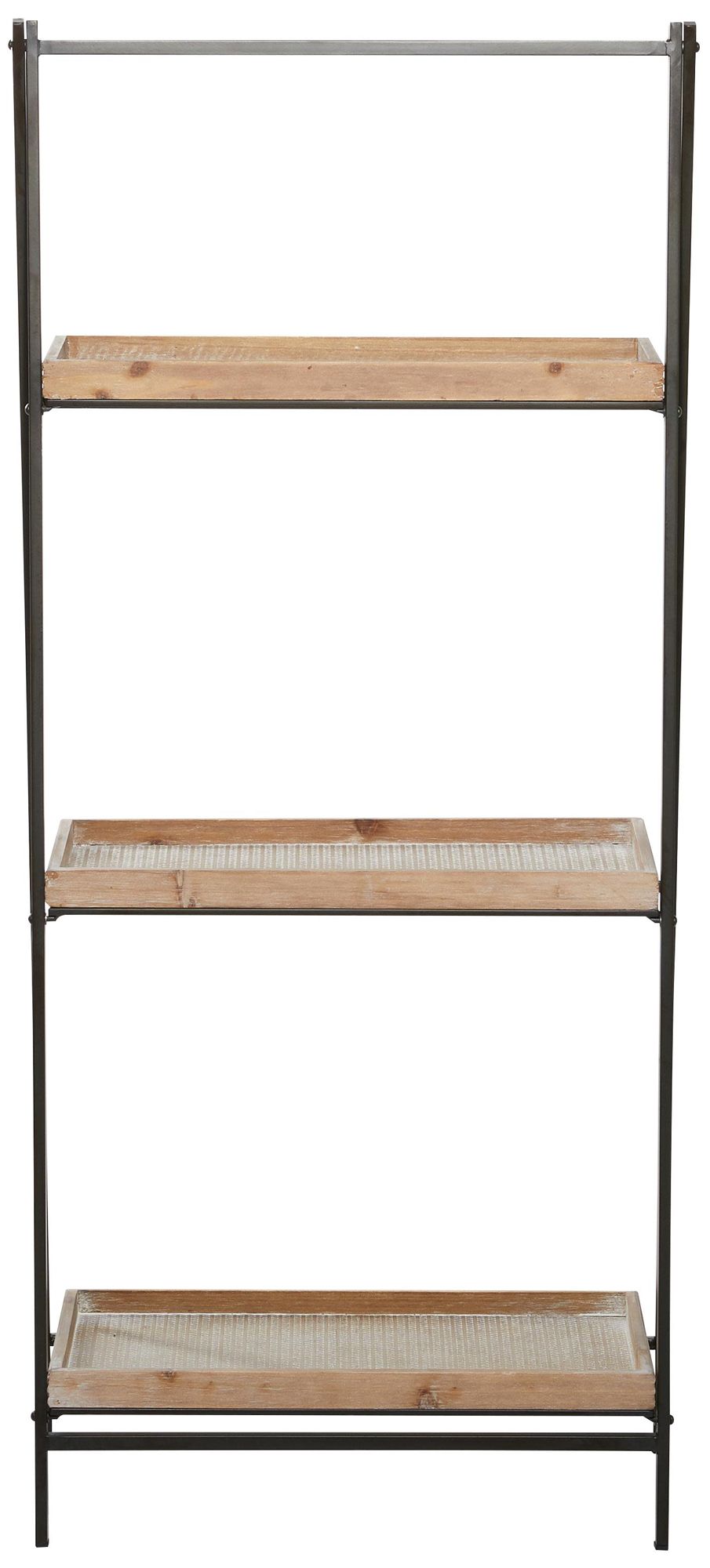 Image 5 Brown Wood Industrial Shelving Unit, 21" x 12" x 47" more views