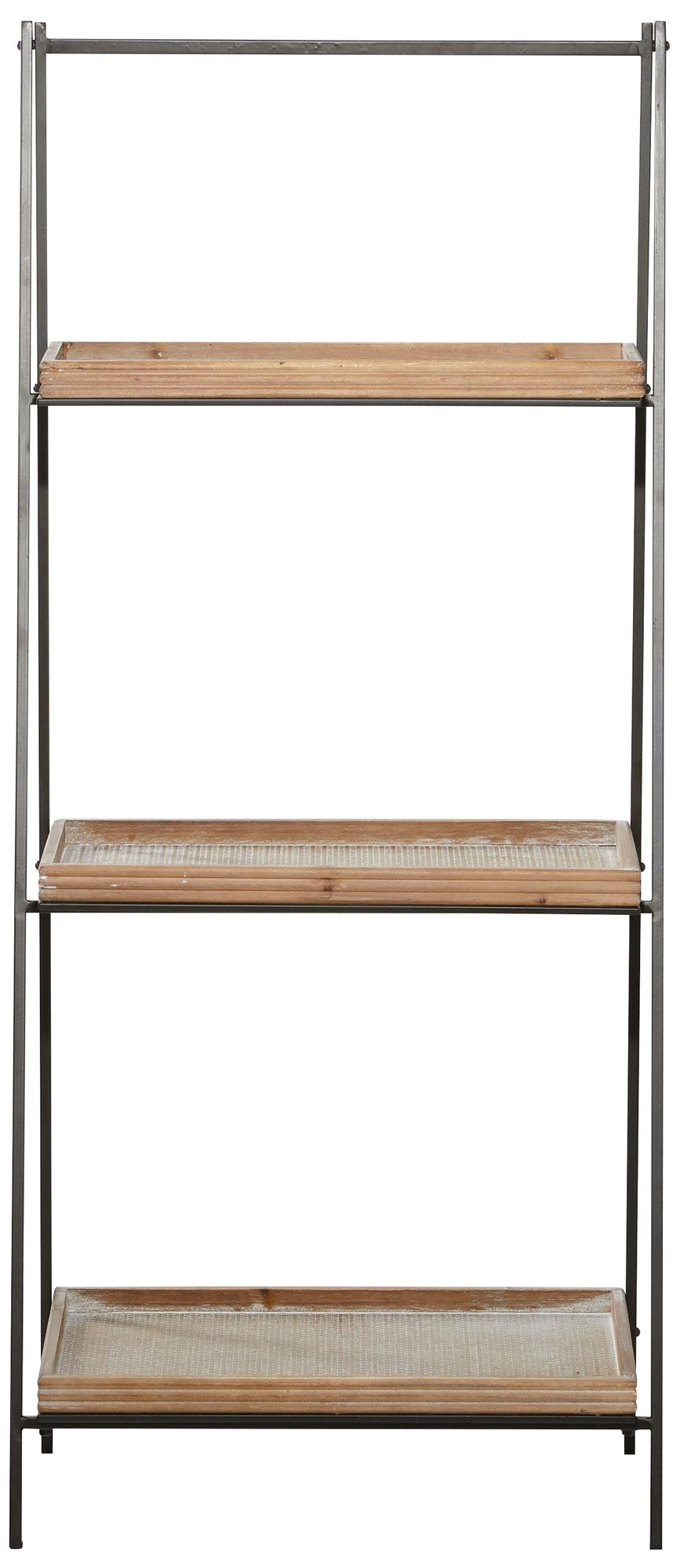 Image 6 Brown Wood Industrial Shelving Unit, 21" x 12" x 47" more views