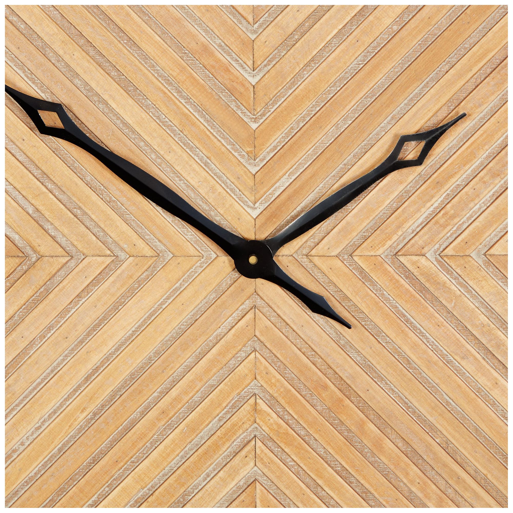 Image 3 Brown Wood Industrial Wall Clock, 25" x 3" x 25" more views