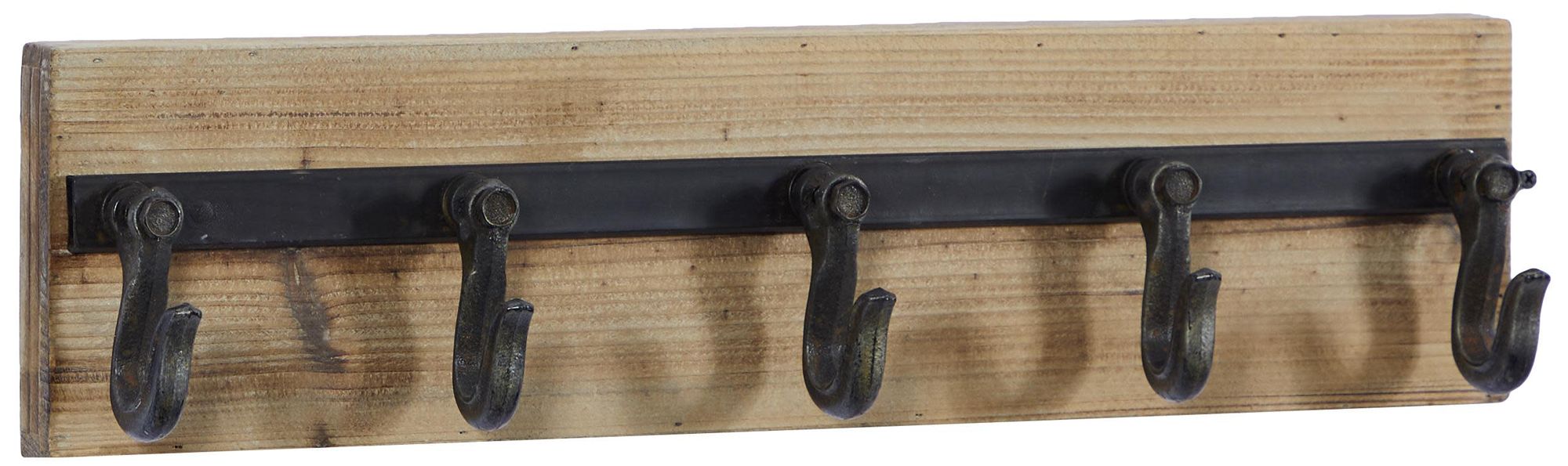 Image 5 Brown Wood Industrial Wall Hook, 24" x 4" x 6" more views