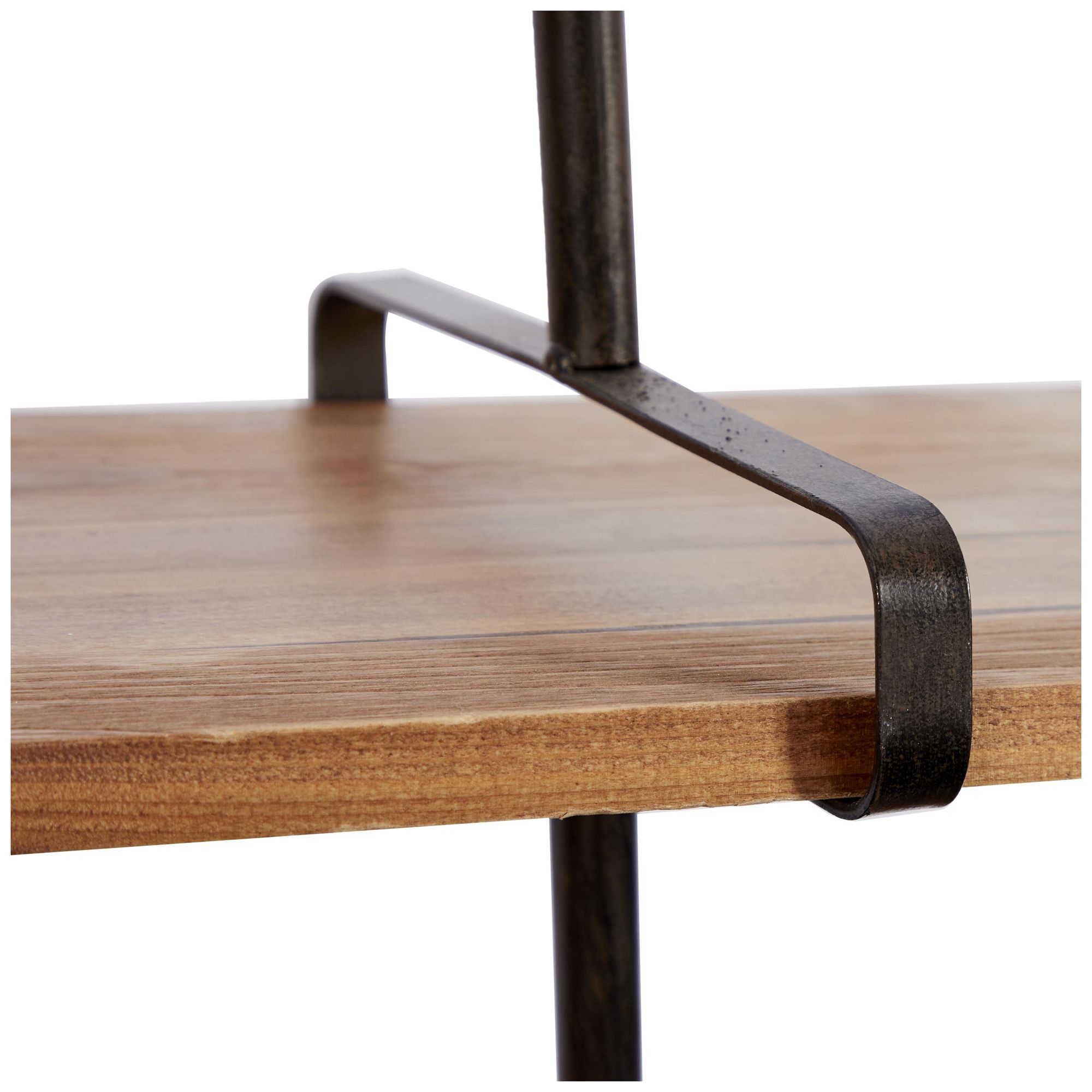 Image 2 Brown Wood Industrial Wall Shelf, 37" x 10" x 29" more views