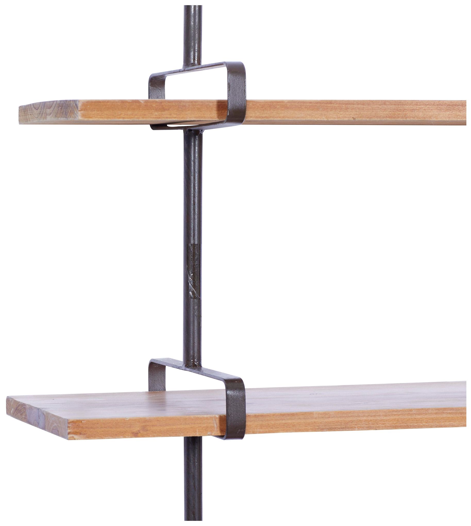 Image 2 Brown Wood Industrial Wall Shelf, 38" x 9" x 38" more views