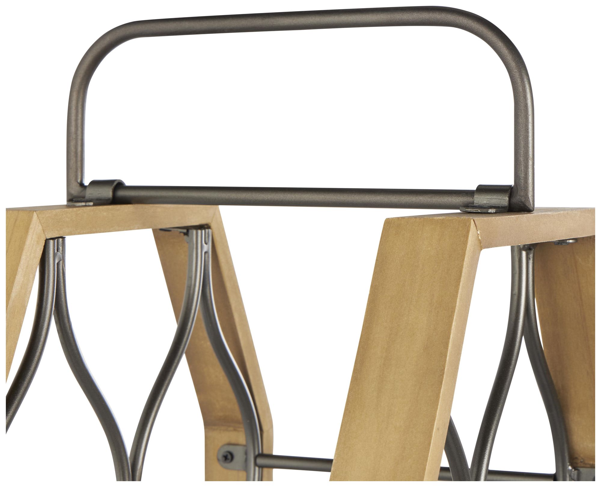 Image 3 Brown Wood Industrial Wine Rack, 10" x 9" x 29" more views