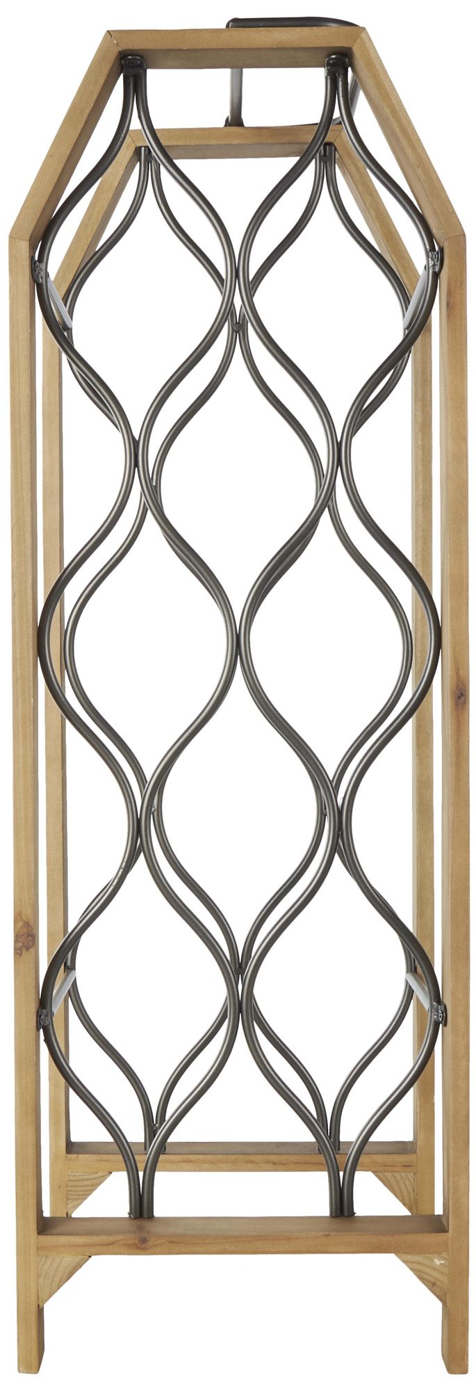 Image 5 Brown Wood Industrial Wine Rack, 10" x 9" x 29" more views