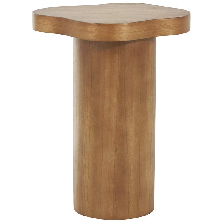 Image 1 Brown Wood Modern Accent Table, 15" x 15" x 23"