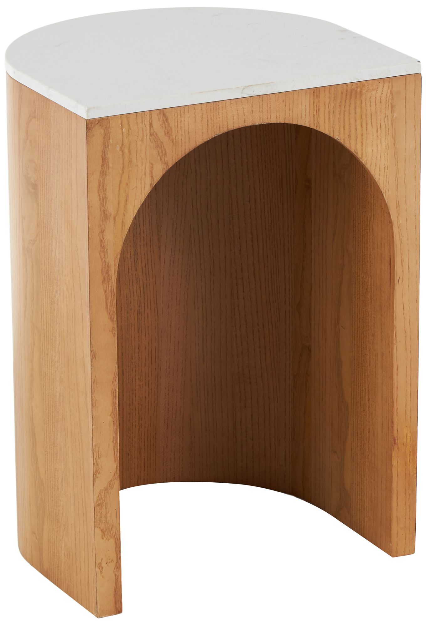 Image 6 Brown Wood Modern Accent Table, 16" x 14" x 23" more views