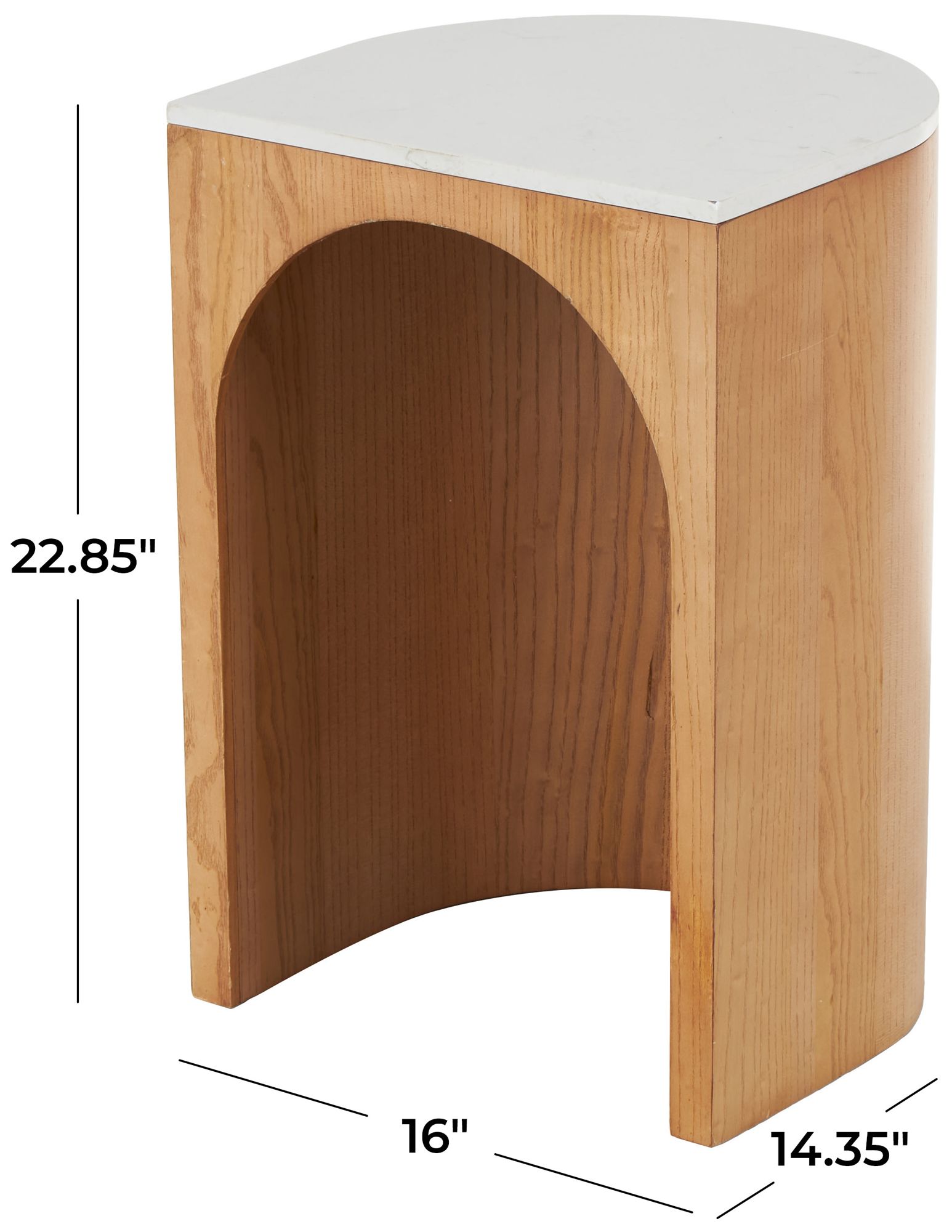 Image 7 Brown Wood Modern Accent Table, 16" x 14" x 23" more views