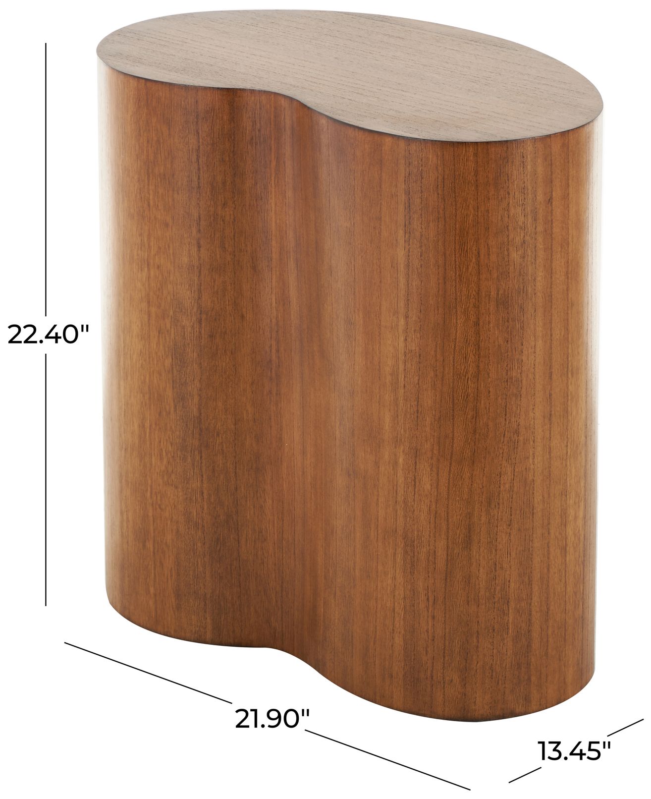Image 7 Brown Wood Modern Accent Table, 22" x 13" x 22" more views