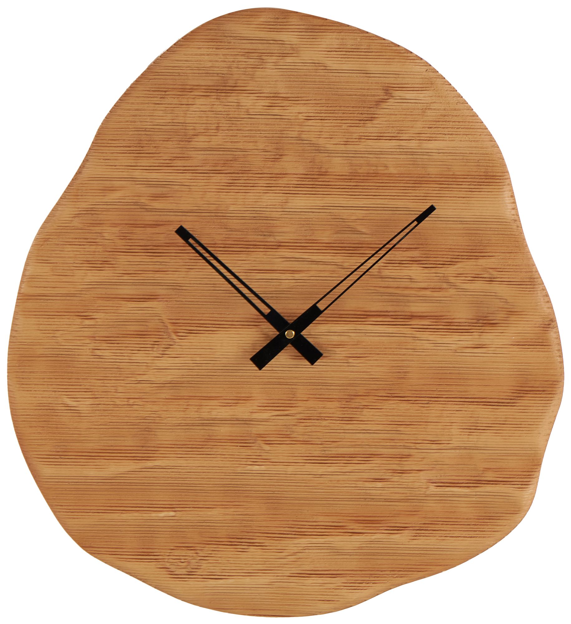 Image 2 Brown Wood Modern Wall Clock, 19" x 2" x 20"