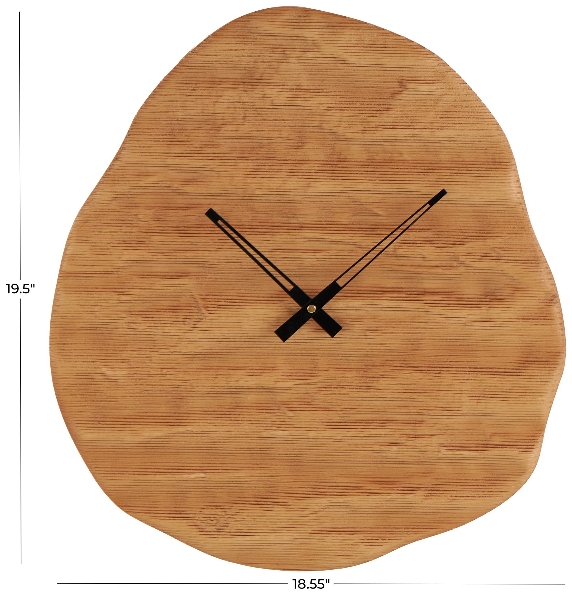 Image 7 Brown Wood Modern Wall Clock, 19" x 2" x 20" more views
