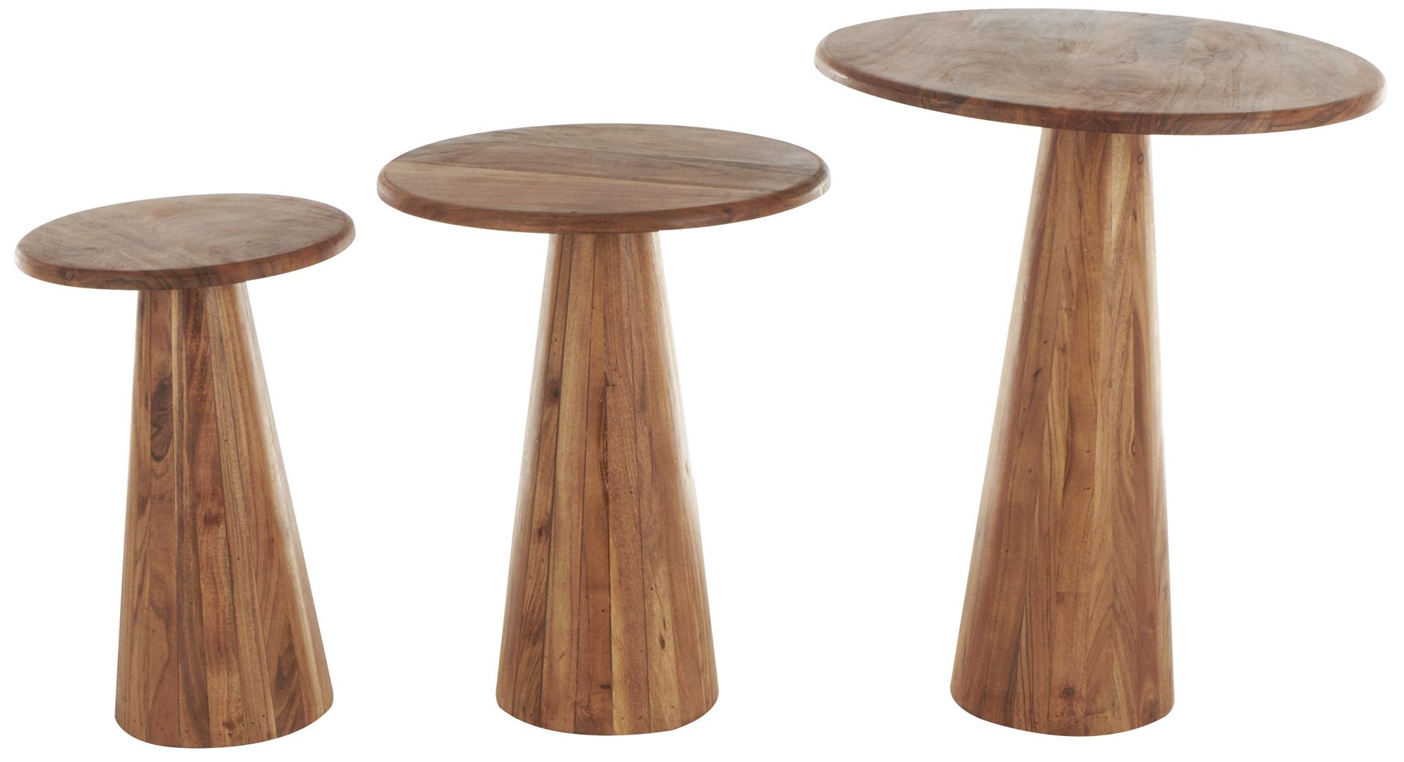 Image 2 Brown Wood Natural Accent Table, S/3 24"