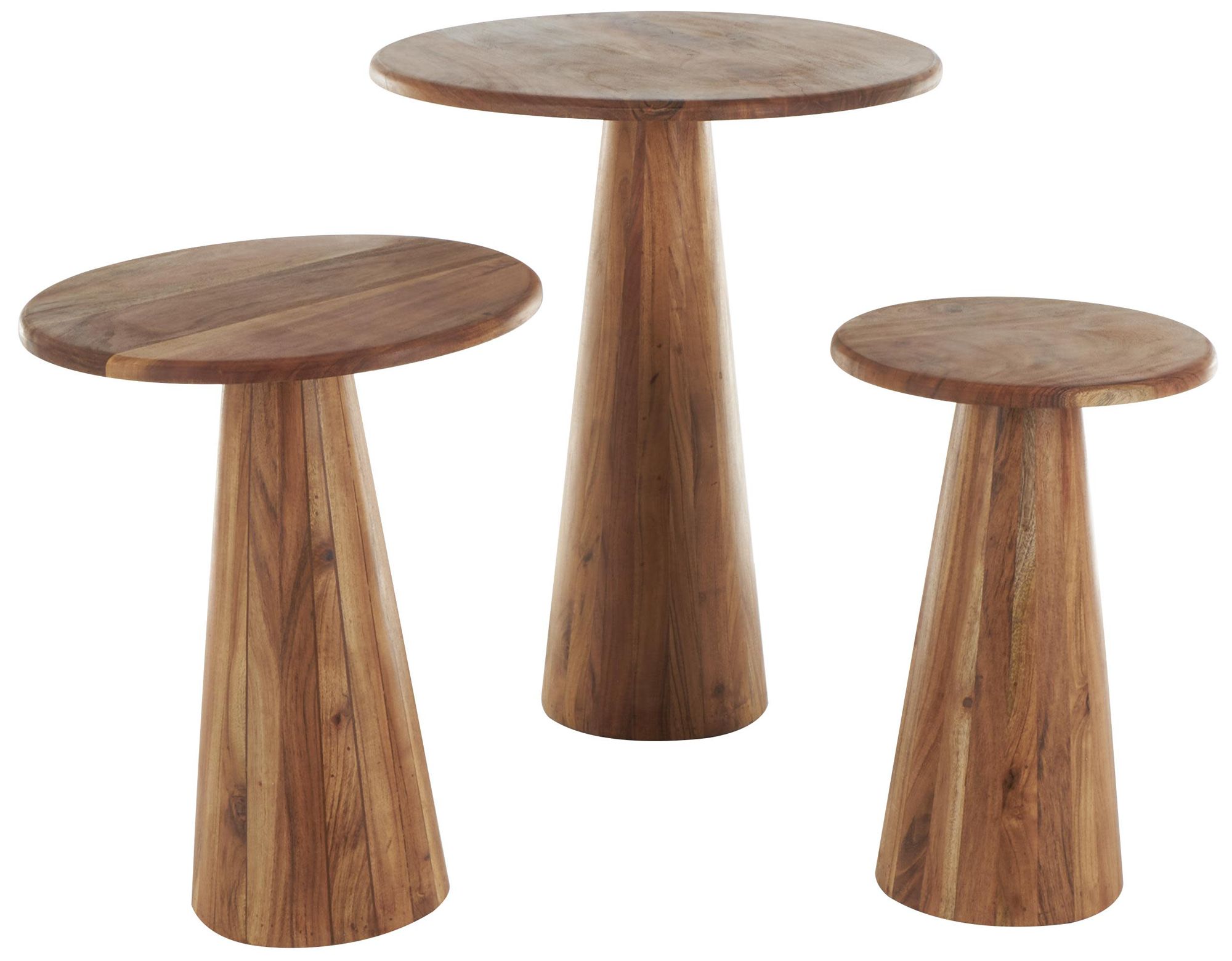 Image 6 Brown Wood Natural Accent Table, S/3 24" more views