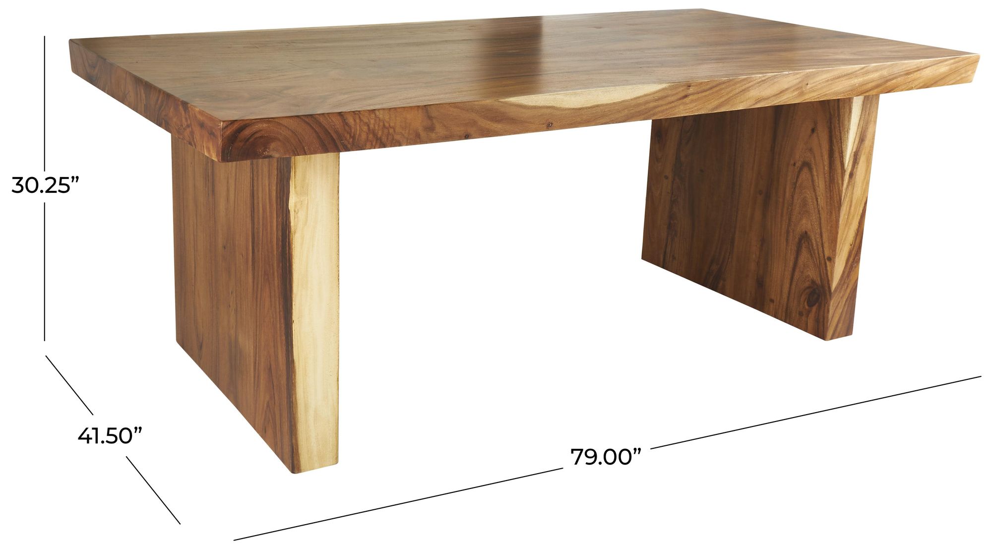 Image 7 Brown Wood Natural Dining Table, 79" x 42" x 30" more views
