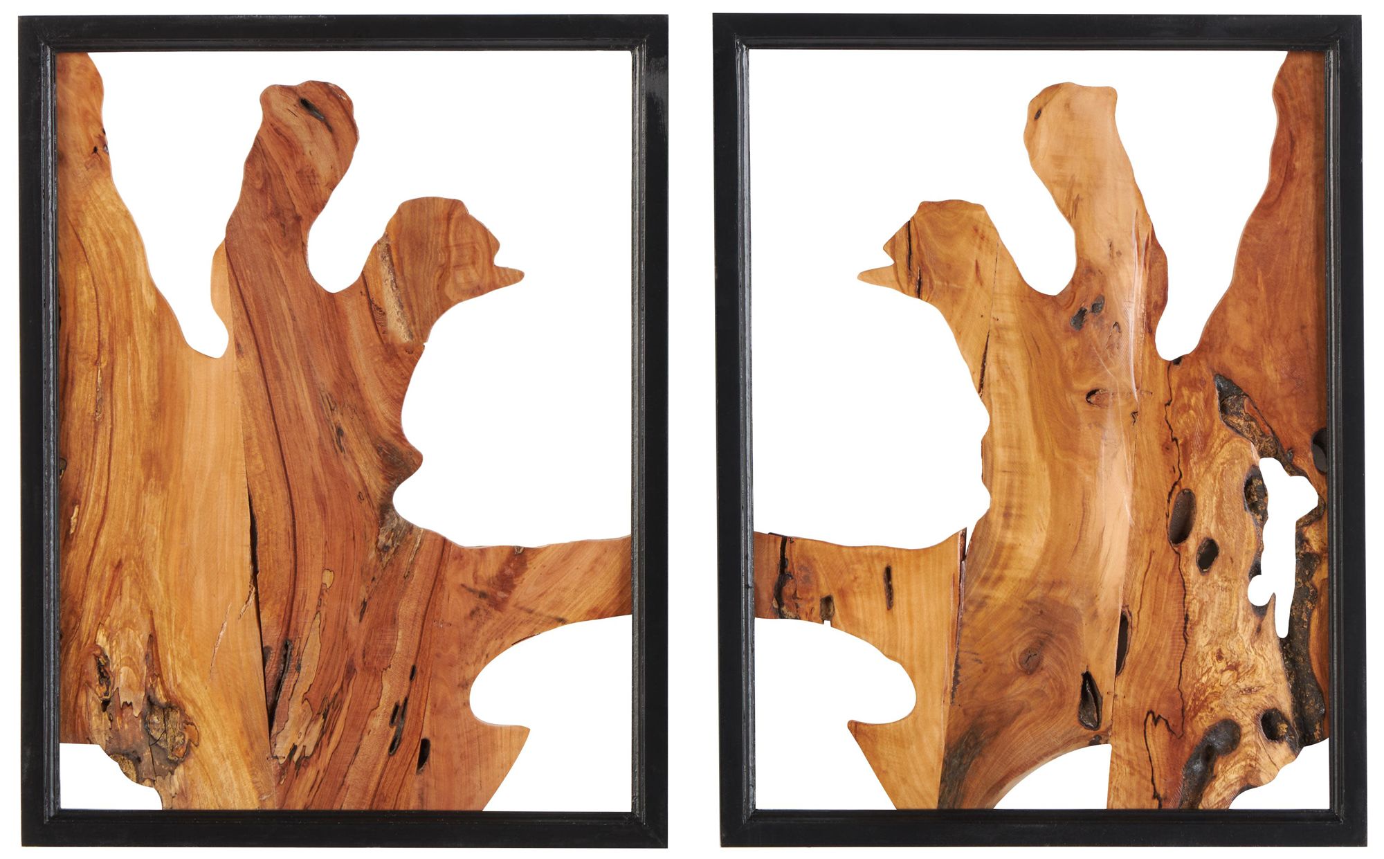 Image 2 Brown Wood Natural Wall Decor, S/2 15"W, 20"H