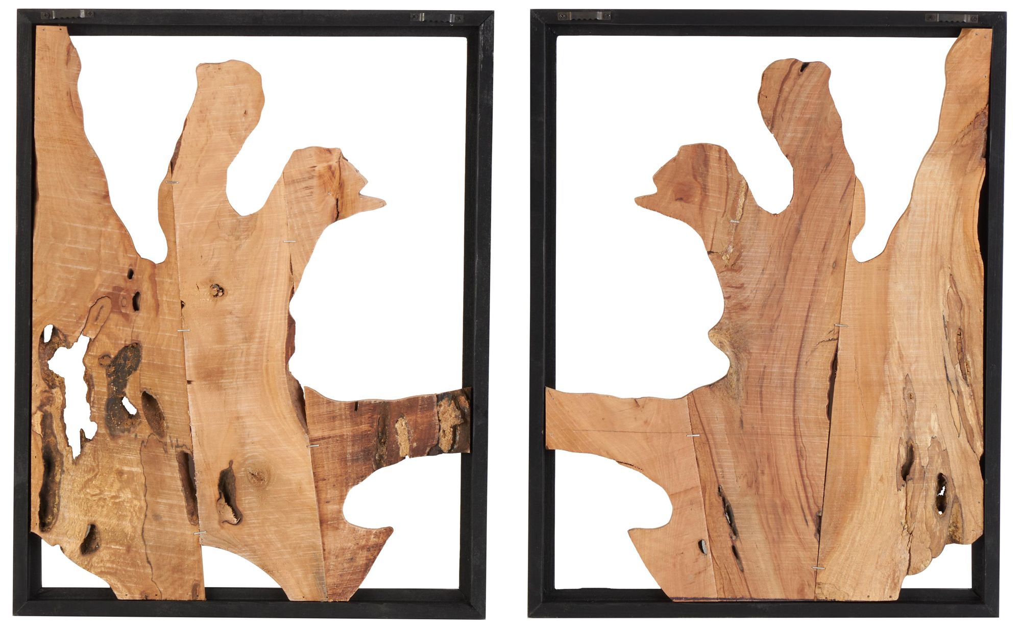 Image 5 Brown Wood Natural Wall Decor, S/2 15"W, 20"H more views