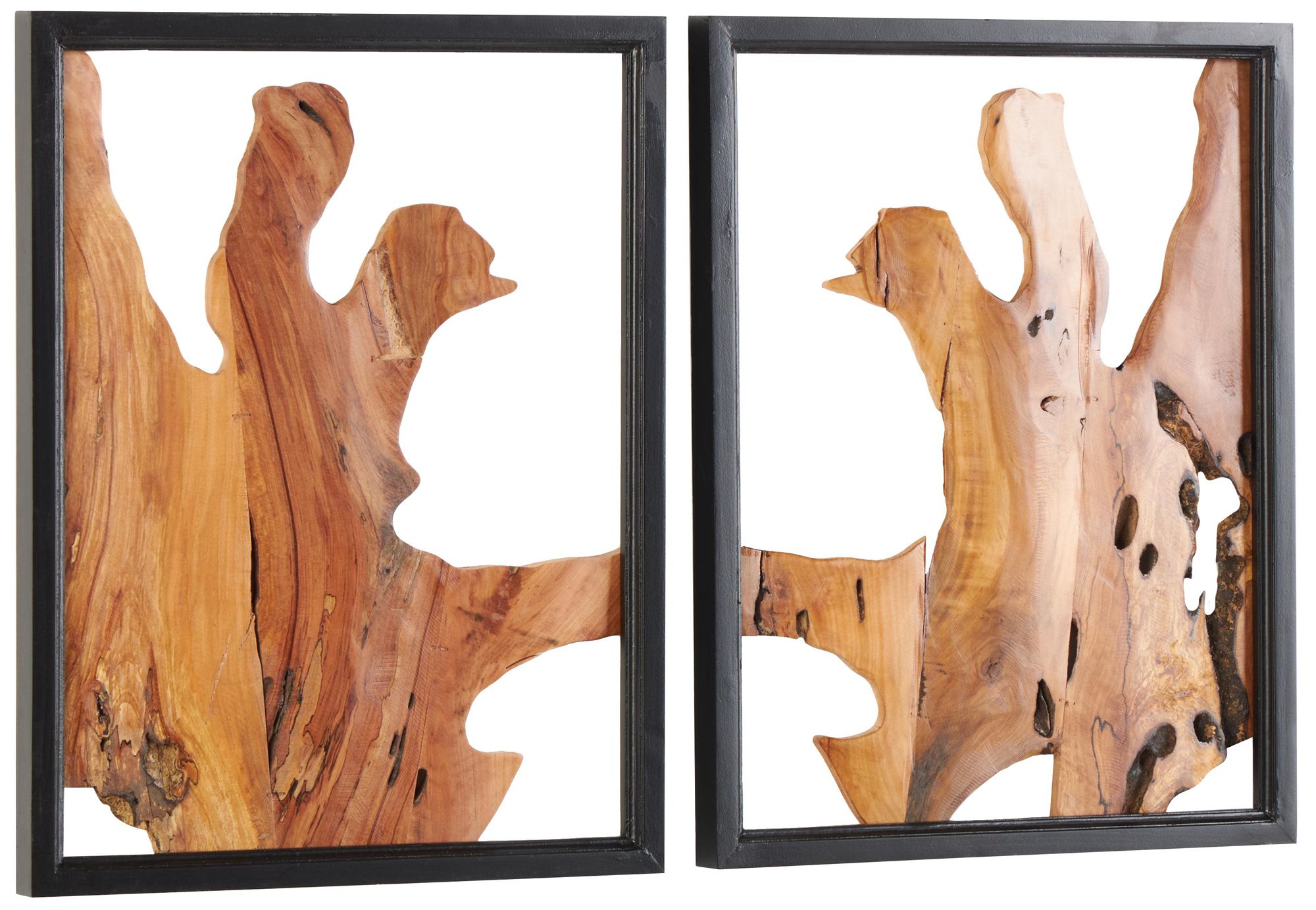 Image 6 Brown Wood Natural Wall Decor, S/2 15"W, 20"H more views