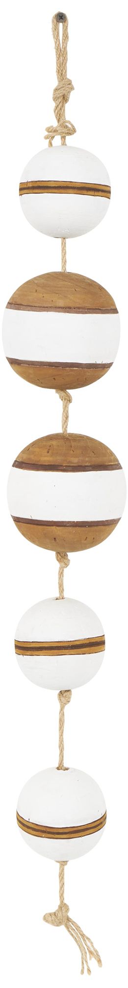 Image 2 Brown Wood Nautical Wall Decor, 4" x 4" x 24"