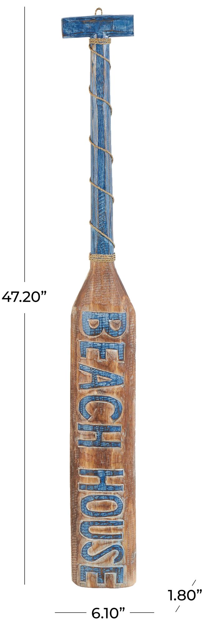 Image 7 Brown Wood Nautical Wall Decor, 6" x 2" x 47" more views