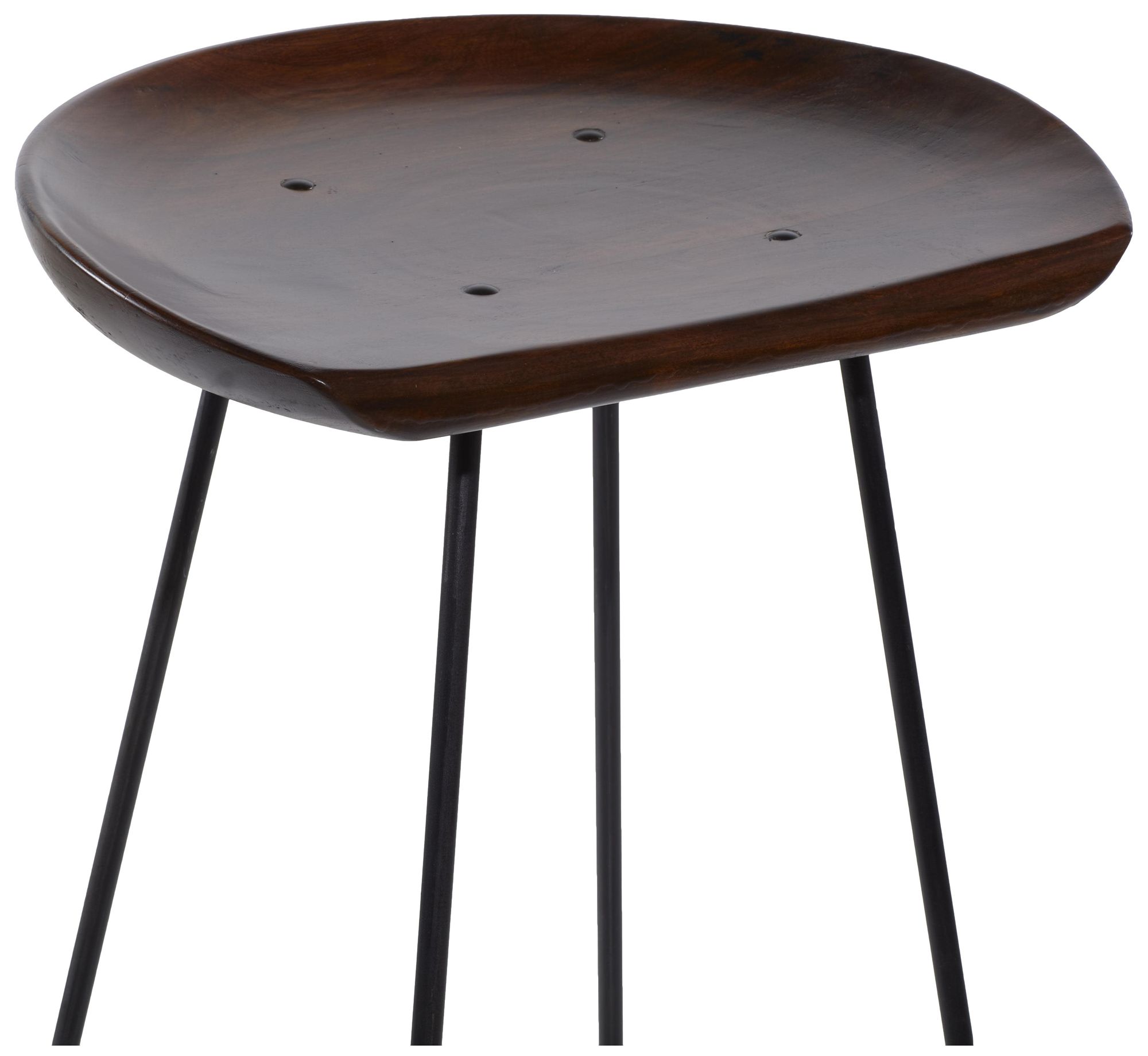 Image 2 Brown Wood Rustic Bar Stool, 17" x 14" x 32" more views