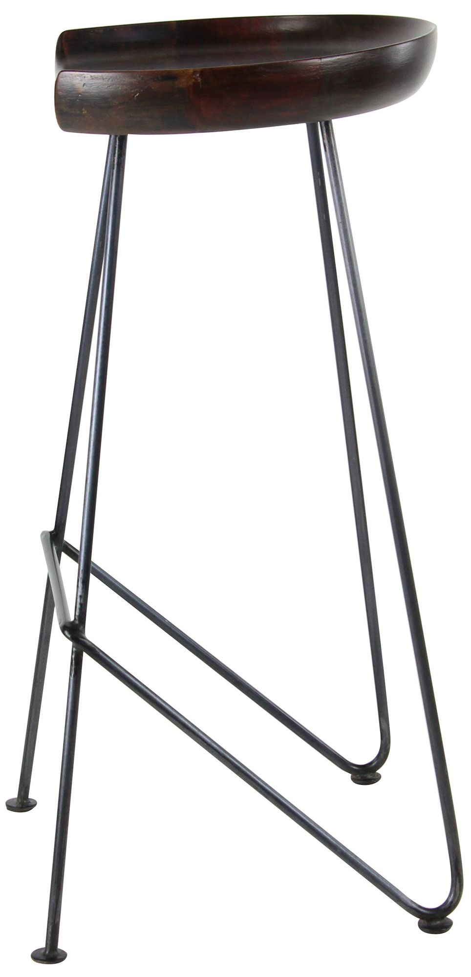 Image 6 Brown Wood Rustic Bar Stool, 17" x 14" x 32" more views