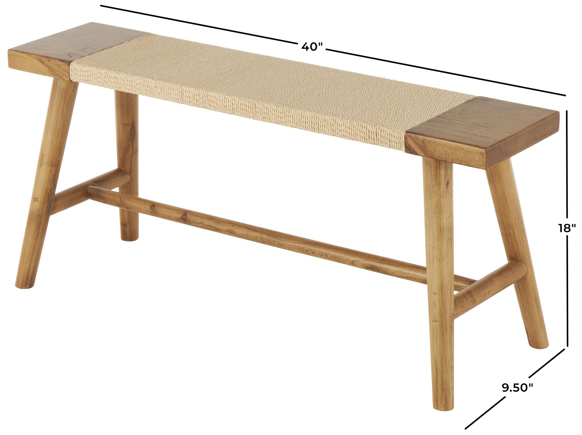 Image 7 Brown Wood Traditional Bench, 40" x 10" x 18" more views