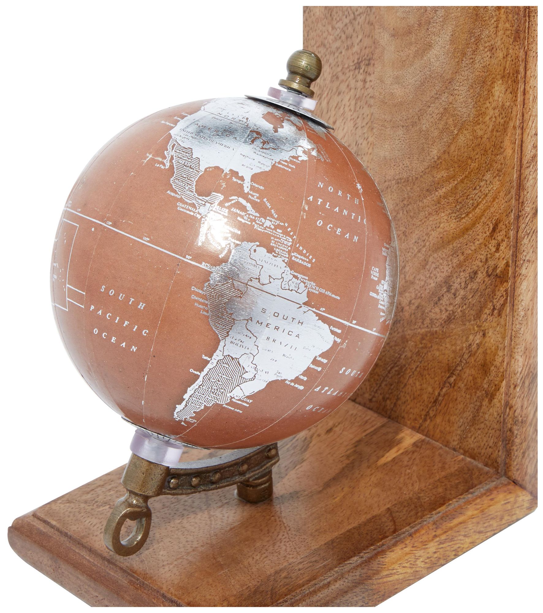 Image 2 Brown Wood Traditional Bookends, S/2 7", 7"H more views