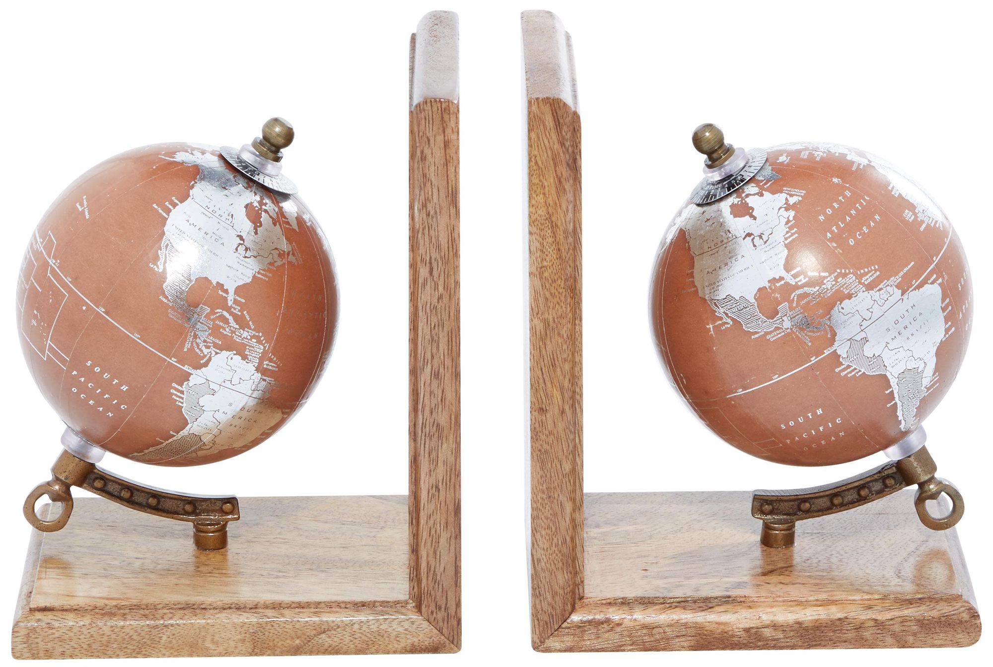 Image 5 Brown Wood Traditional Bookends, S/2 7", 7"H more views