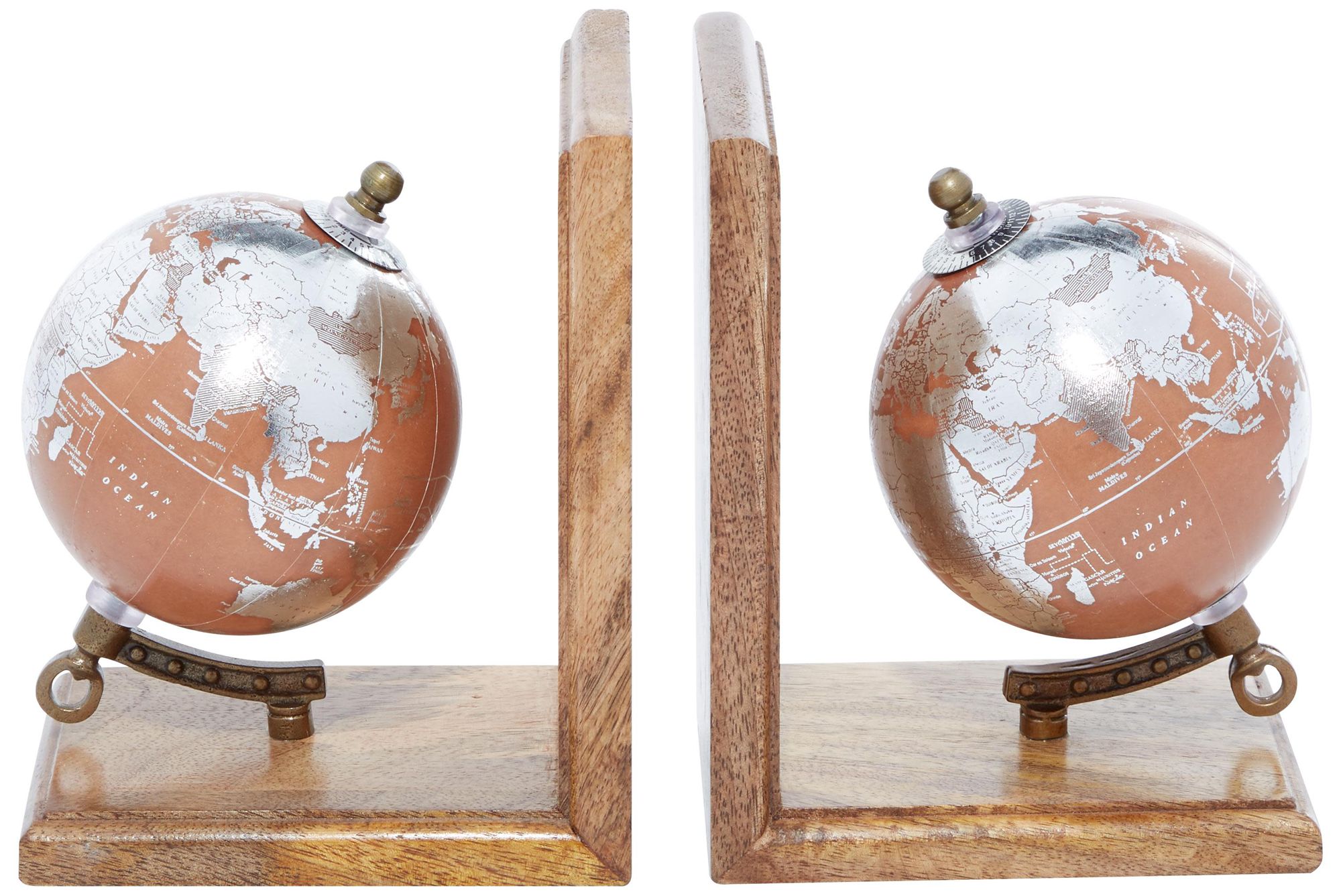 Image 6 Brown Wood Traditional Bookends, S/2 7", 7"H more views